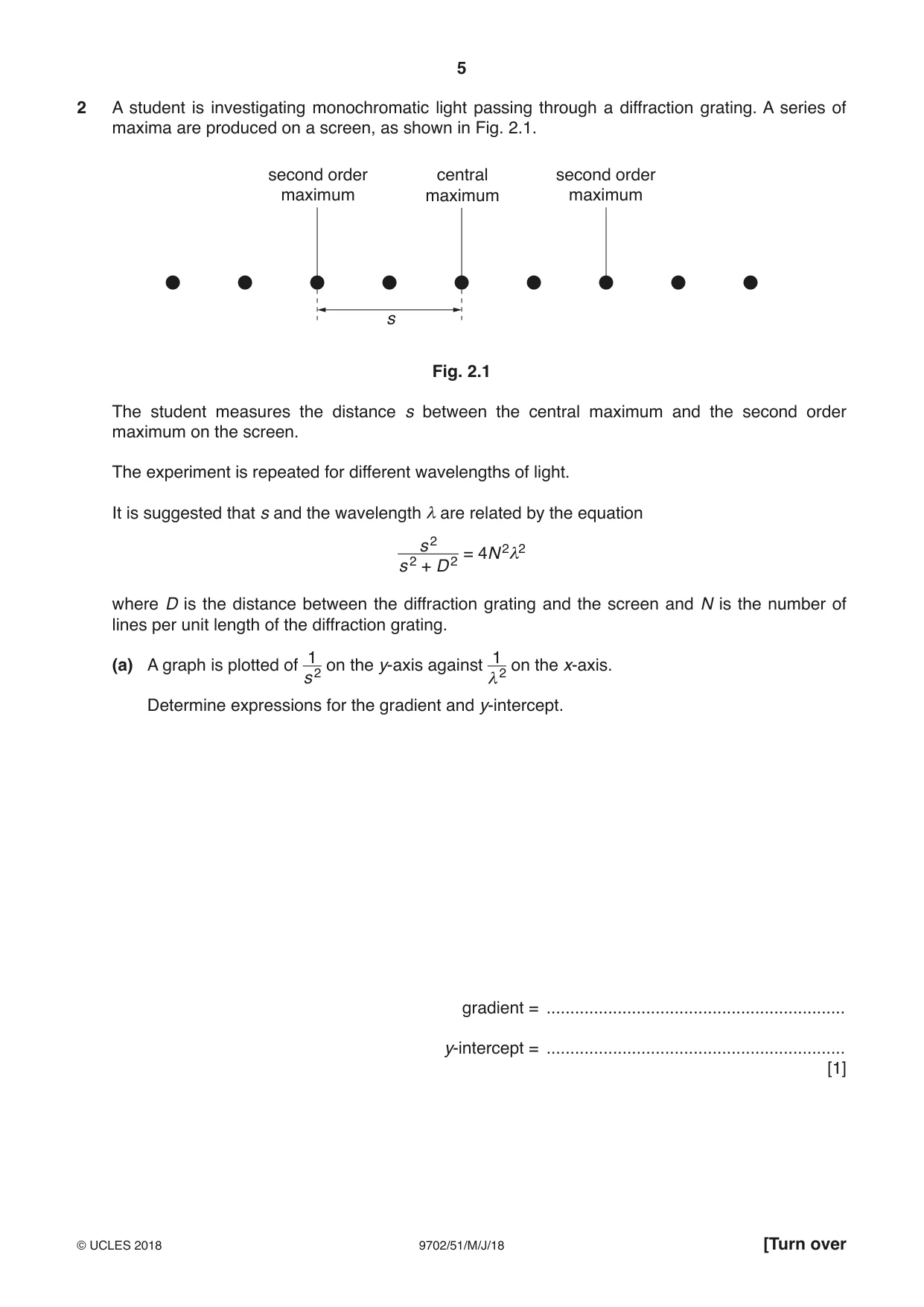 Cambridge A Level Physics 9702 2018 May/June Paper 5 · Variant 1 question paper, page 5 of 8