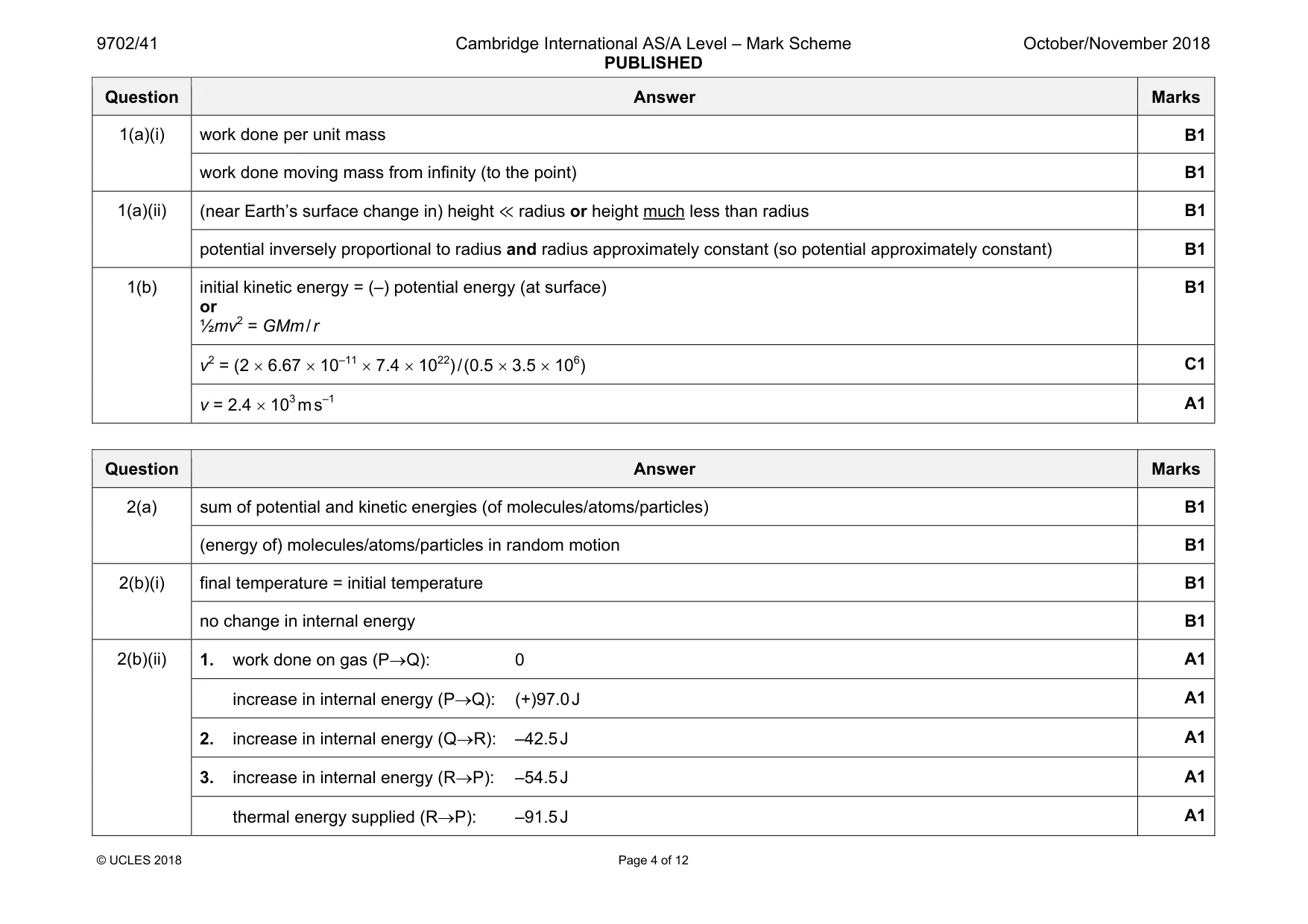 Mark scheme, page 4 of 12