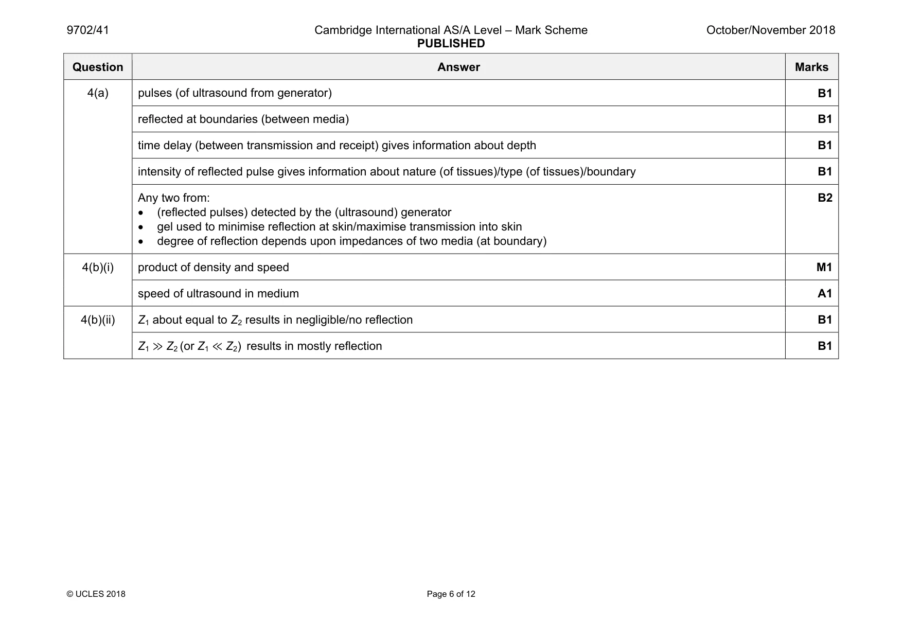 Mark scheme, page 6 of 12