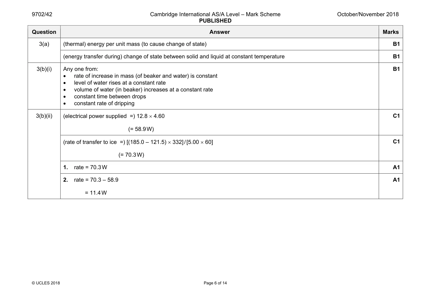 Mark scheme, page 6 of 14