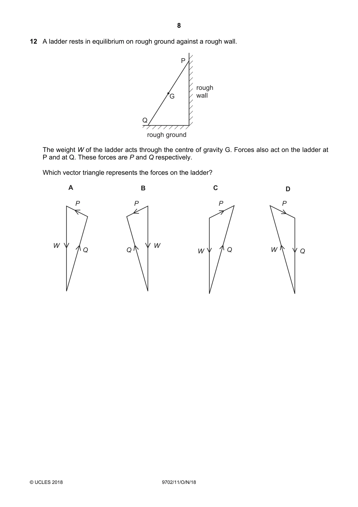 Cambridge A Level Physics 9702 2018 Oct/Nov Paper 1 · Variant 1 question paper, page 8 of 24