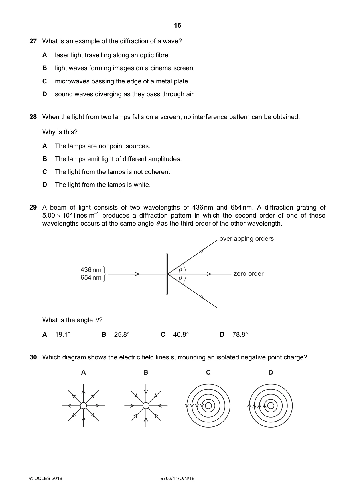 Cambridge A Level Physics 9702 2018 Oct/Nov Paper 1 · Variant 1 question paper, page 16 of 24
