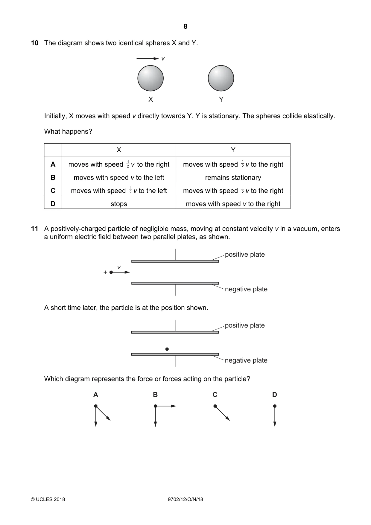 Cambridge A Level Physics 9702 2018 Oct/Nov Paper 1 · Variant 2 question paper, page 8 of 20