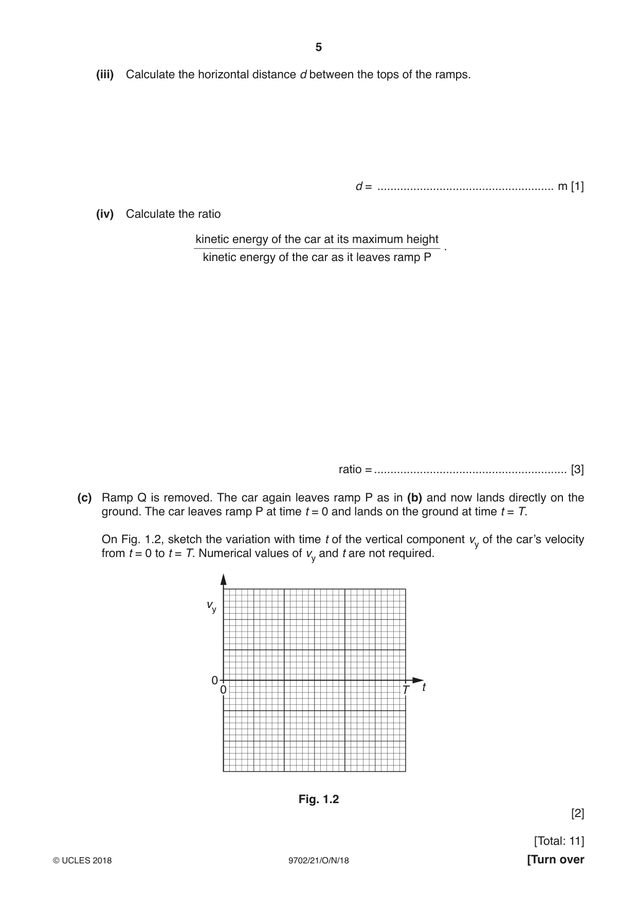 Cambridge A Level Physics 9702 2018 Oct/Nov Paper 2 · Variant 1 question paper, page 5 of 16