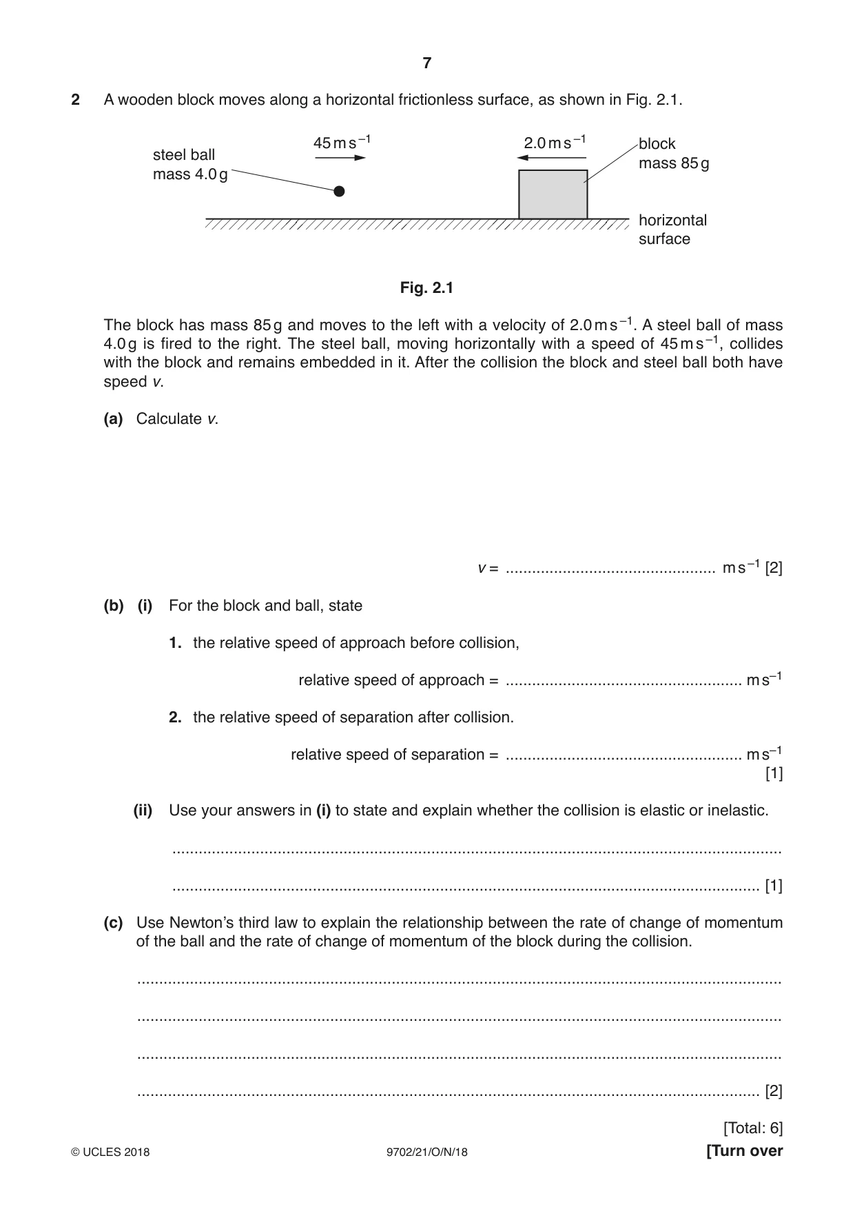 Cambridge A Level Physics 9702 2018 Oct/Nov Paper 2 · Variant 1 question paper, page 7 of 16