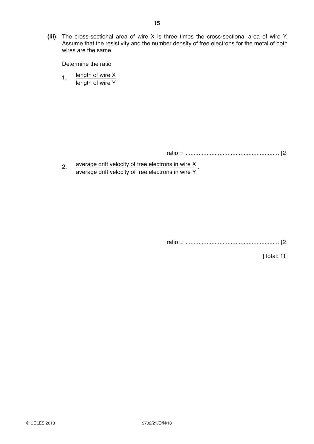Cambridge A Level Physics 9702 2018 Oct/Nov Paper 2 · Variant 1 question paper, page 15 of 16