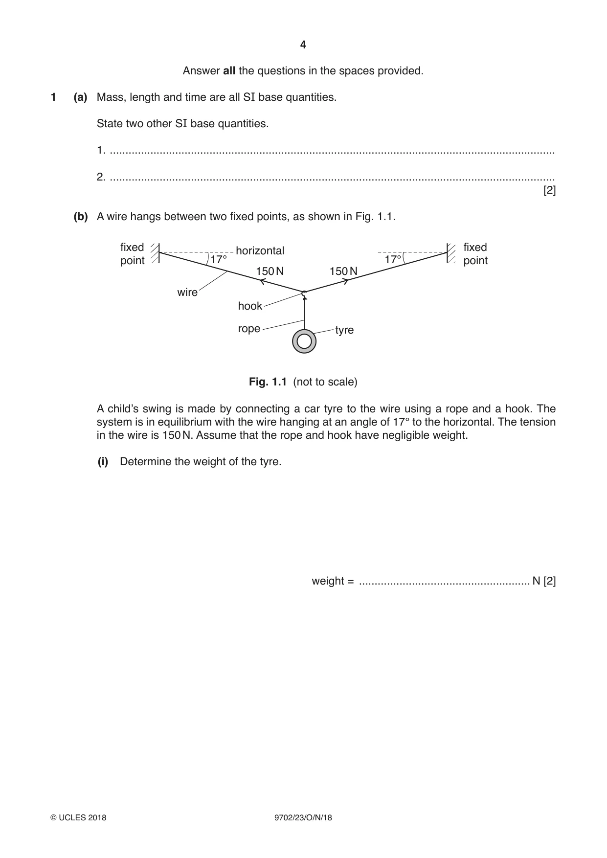 Cambridge A Level Physics 9702 2018 Oct/Nov Paper 2 · Variant 3 question paper, page 4 of 16