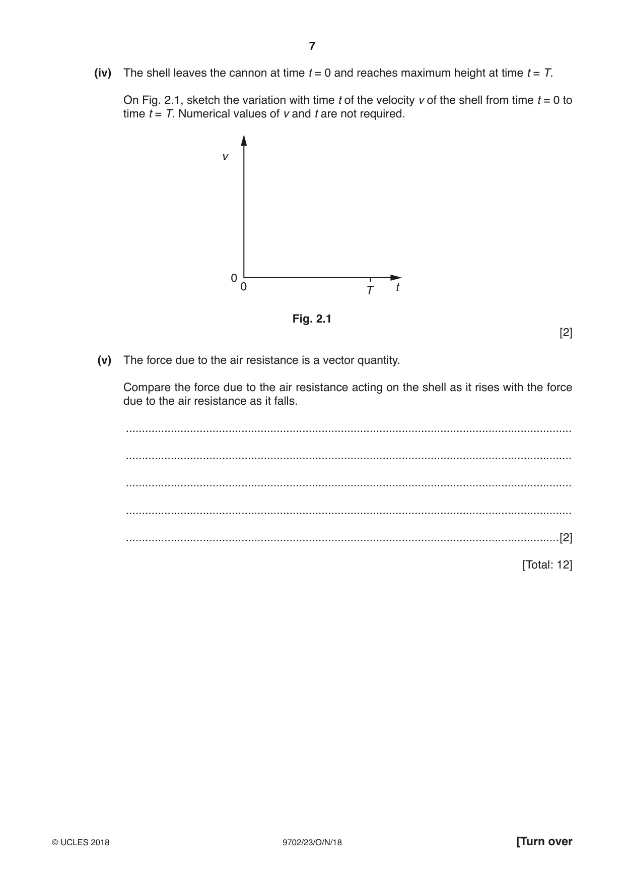 Cambridge A Level Physics 9702 2018 Oct/Nov Paper 2 · Variant 3 question paper, page 7 of 16