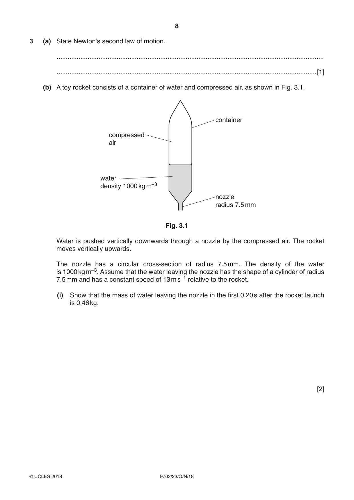 Cambridge A Level Physics 9702 2018 Oct/Nov Paper 2 · Variant 3 question paper, page 8 of 16