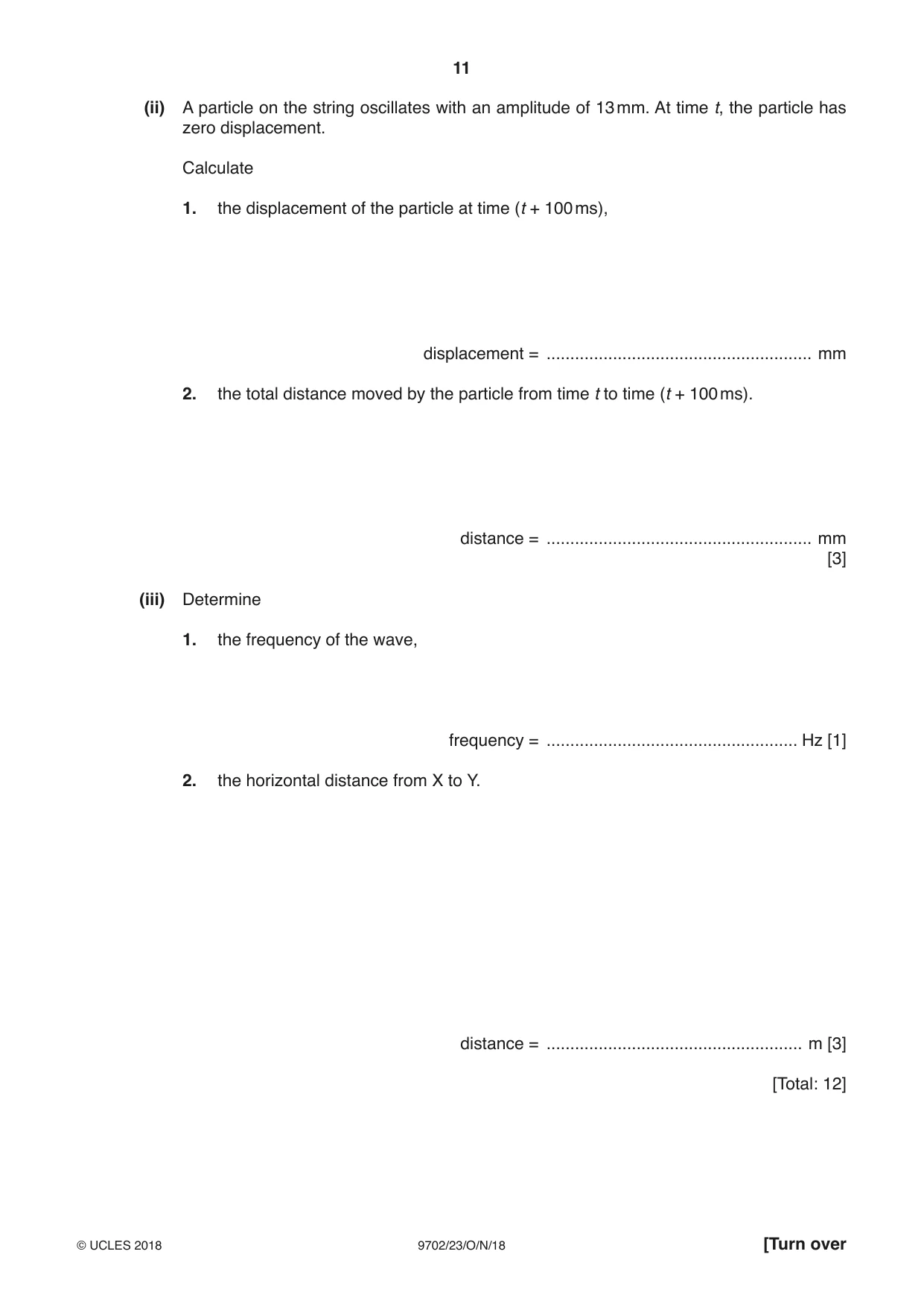 Cambridge A Level Physics 9702 2018 Oct/Nov Paper 2 · Variant 3 question paper, page 11 of 16