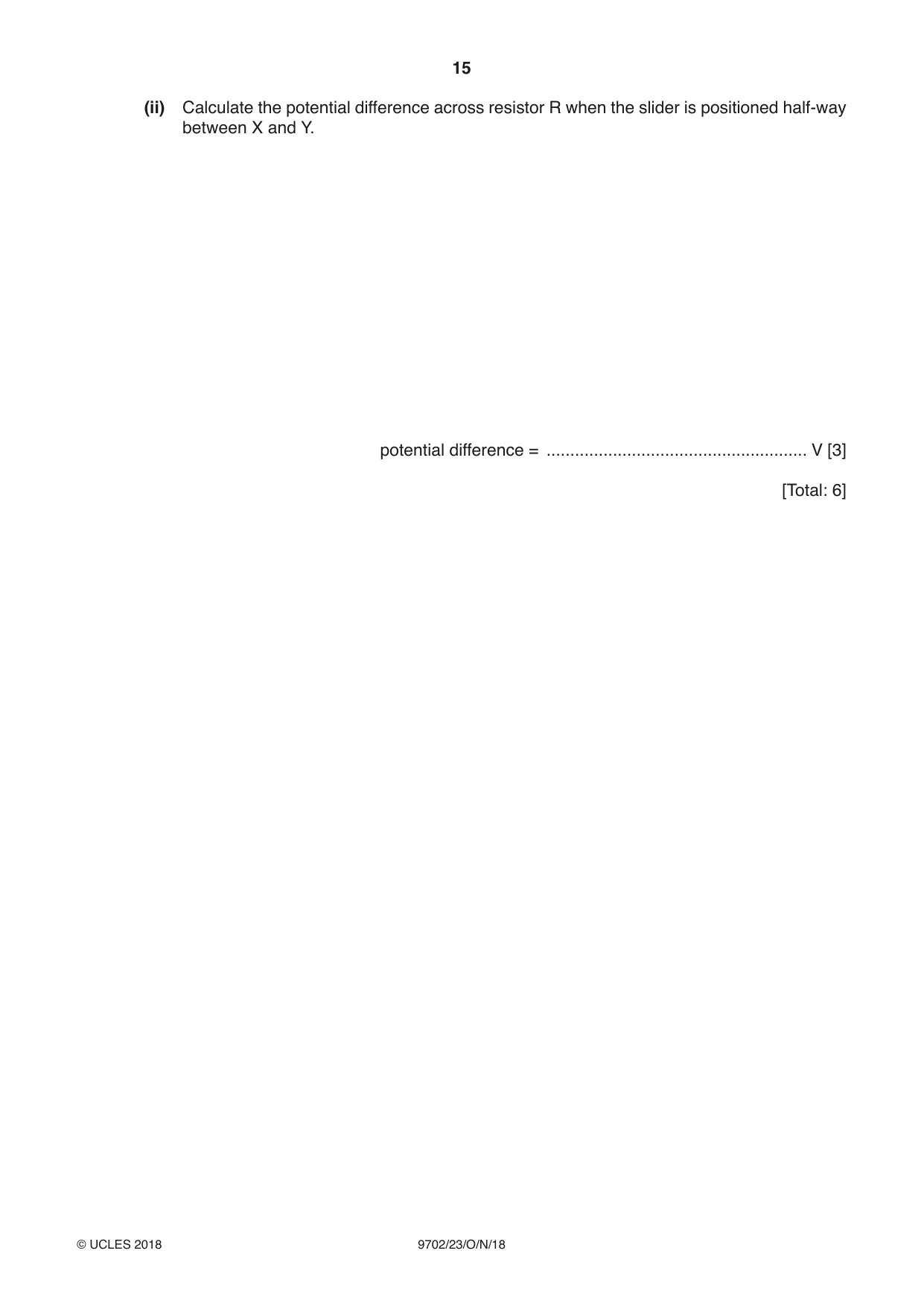 Cambridge A Level Physics 9702 2018 Oct/Nov Paper 2 · Variant 3 question paper, page 15 of 16