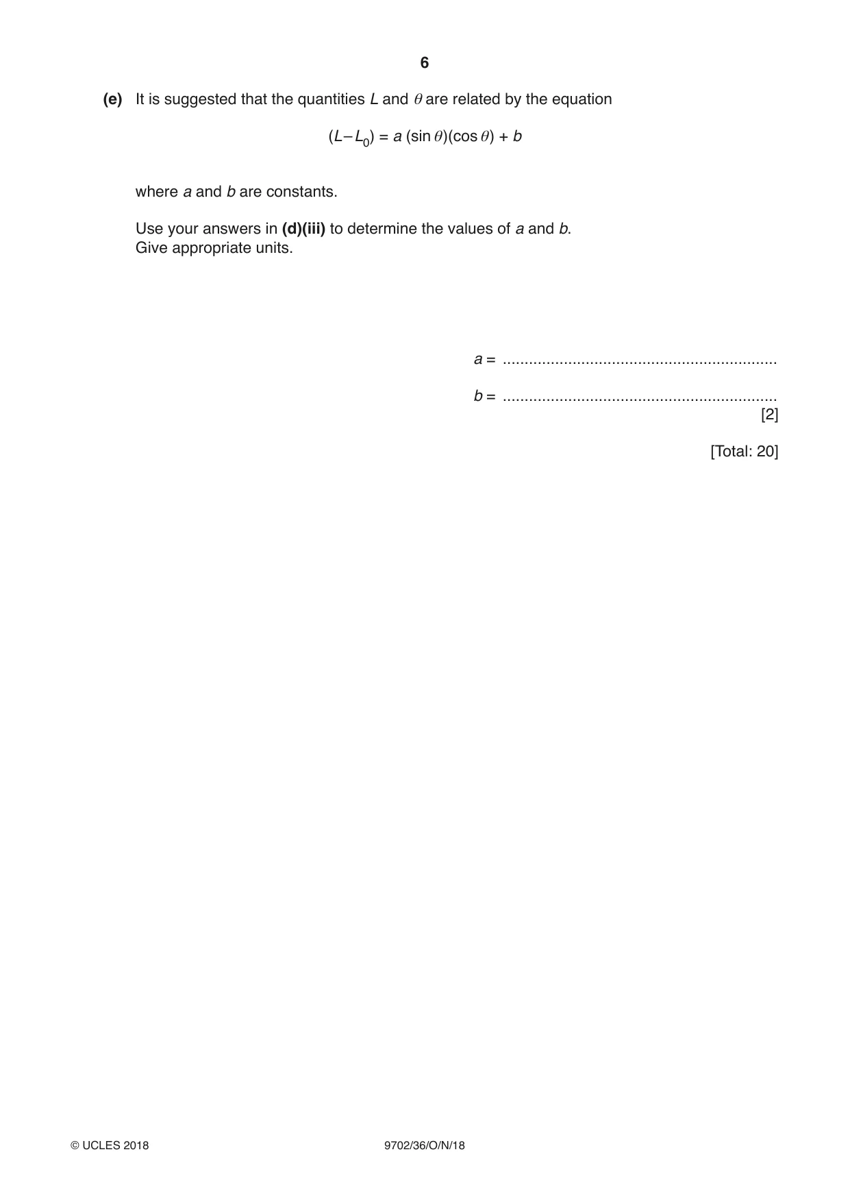 Cambridge A Level Physics 9702 2018 Oct/Nov Paper 3 · Variant 6 question paper, page 6 of 12
