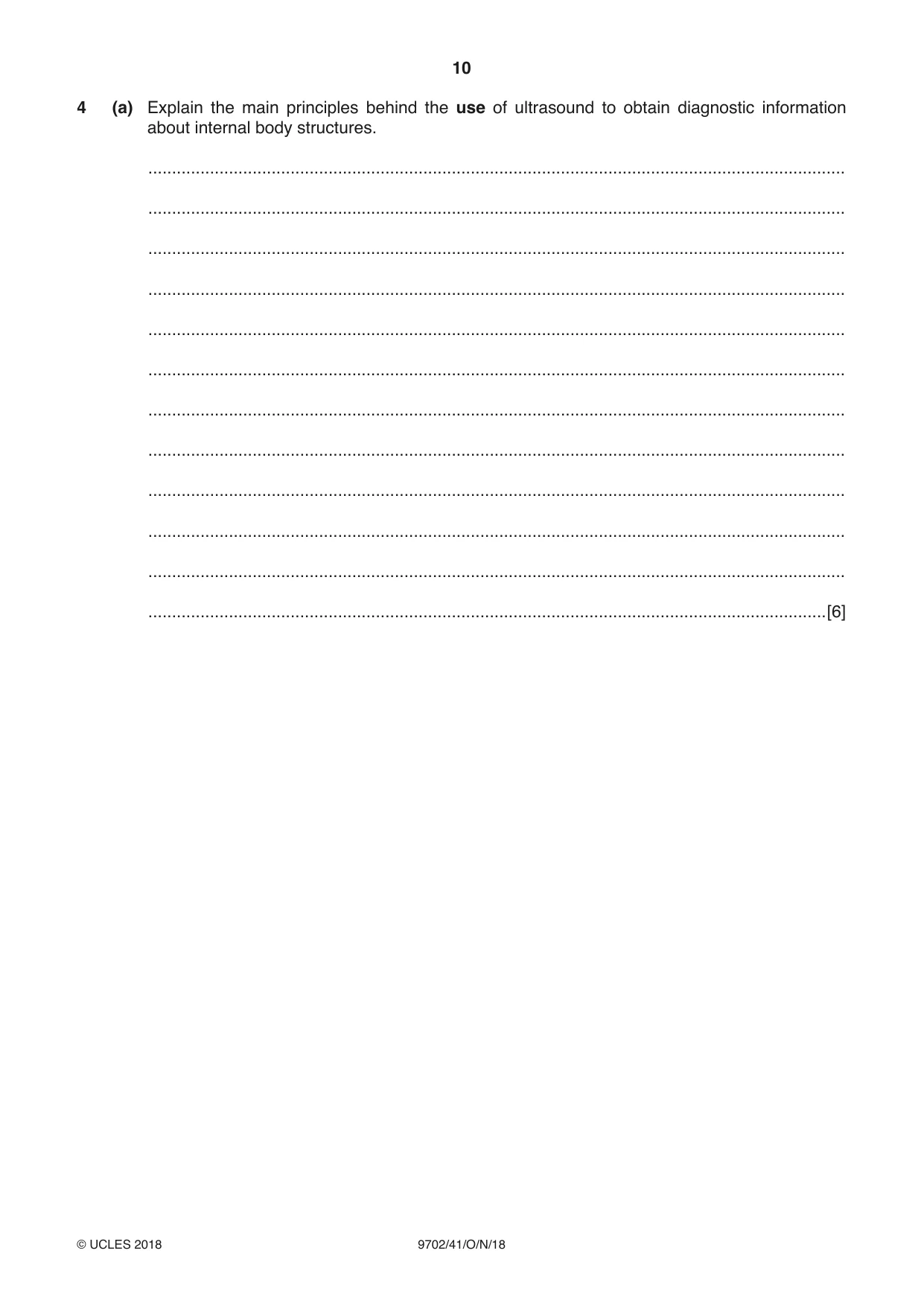 Cambridge A Level Physics 9702 2018 Oct/Nov Paper 4 · Variant 1 question paper, page 10 of 28