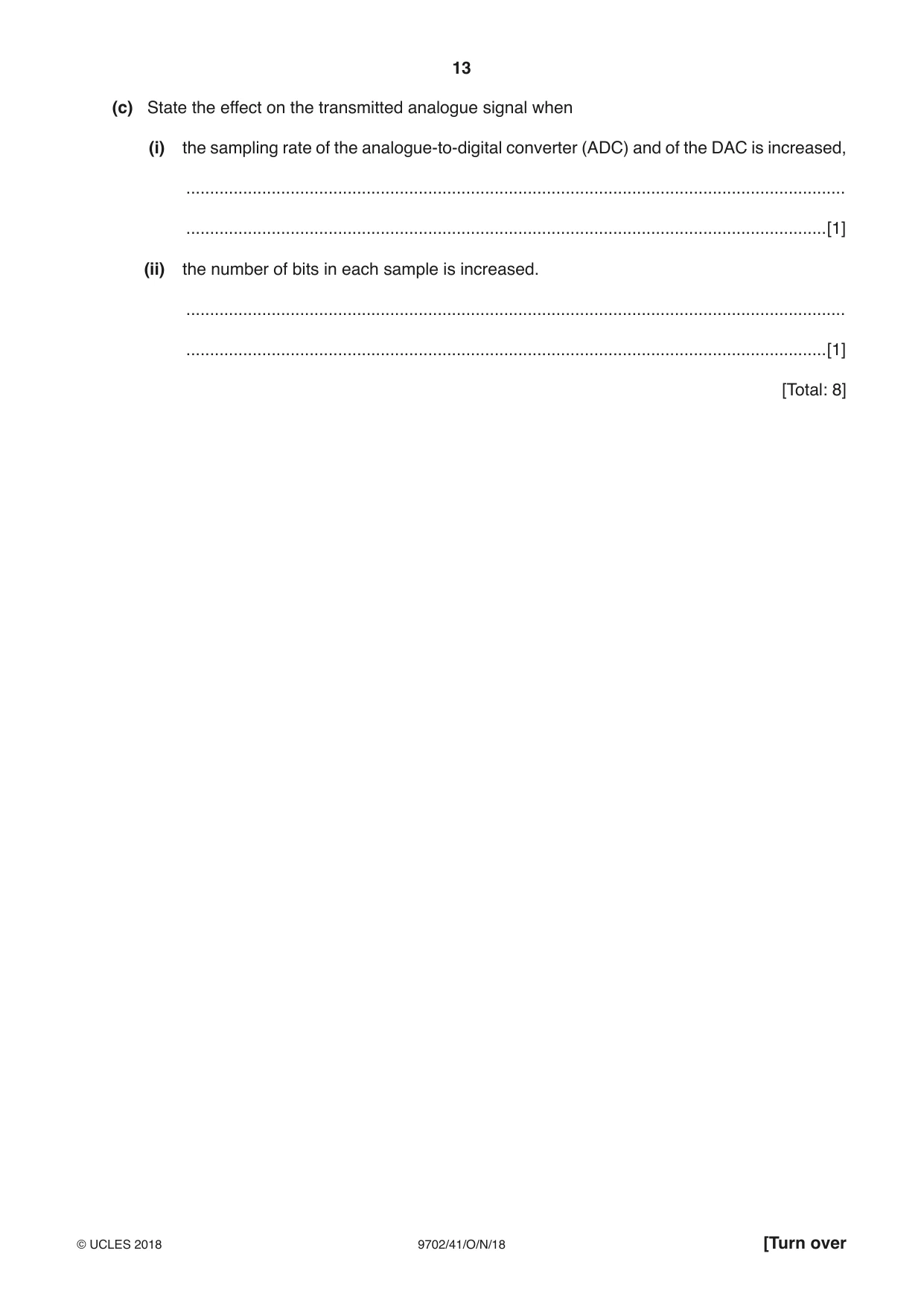 Cambridge A Level Physics 9702 2018 Oct/Nov Paper 4 · Variant 1 question paper, page 13 of 28