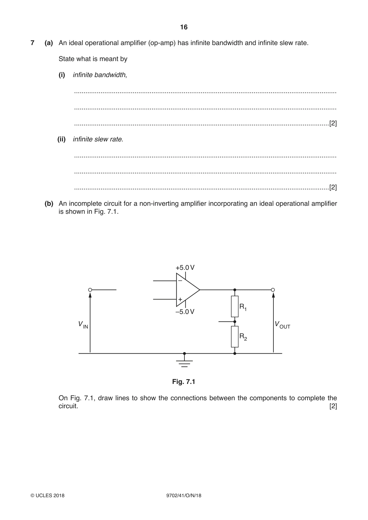 Cambridge A Level Physics 9702 2018 Oct/Nov Paper 4 · Variant 1 question paper, page 16 of 28