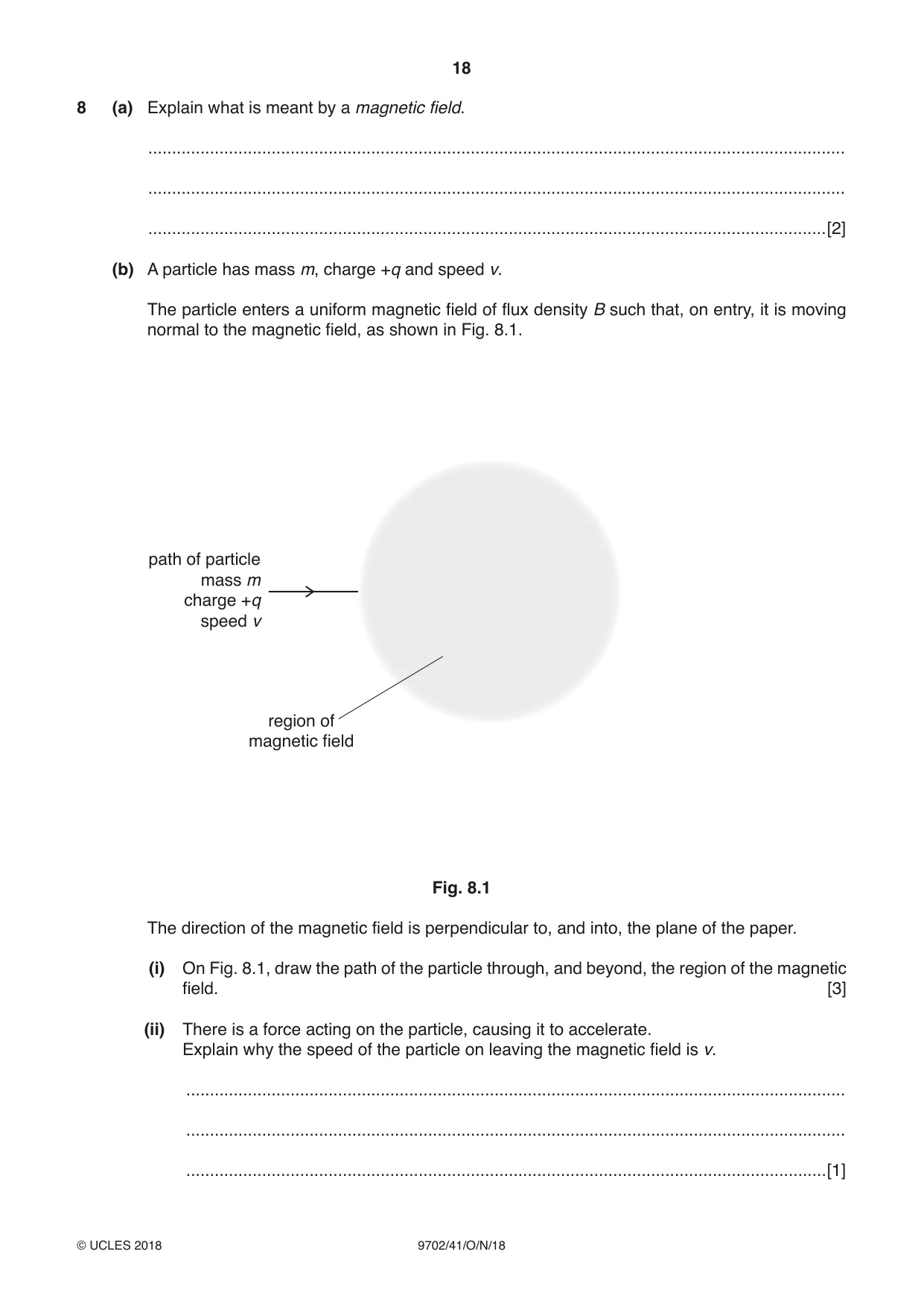 Cambridge A Level Physics 9702 2018 Oct/Nov Paper 4 · Variant 1 question paper, page 18 of 28