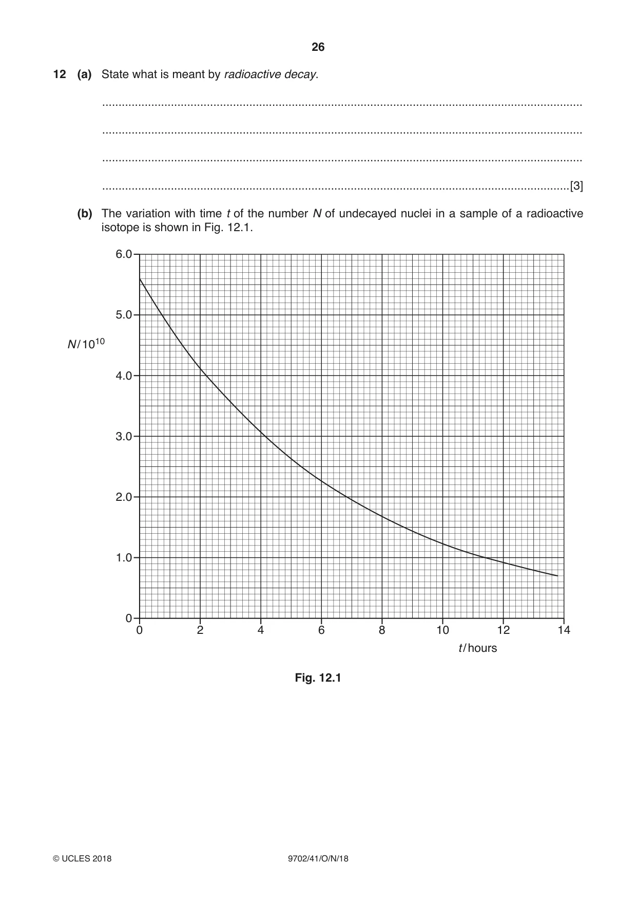 Cambridge A Level Physics 9702 2018 Oct/Nov Paper 4 · Variant 1 question paper, page 26 of 28