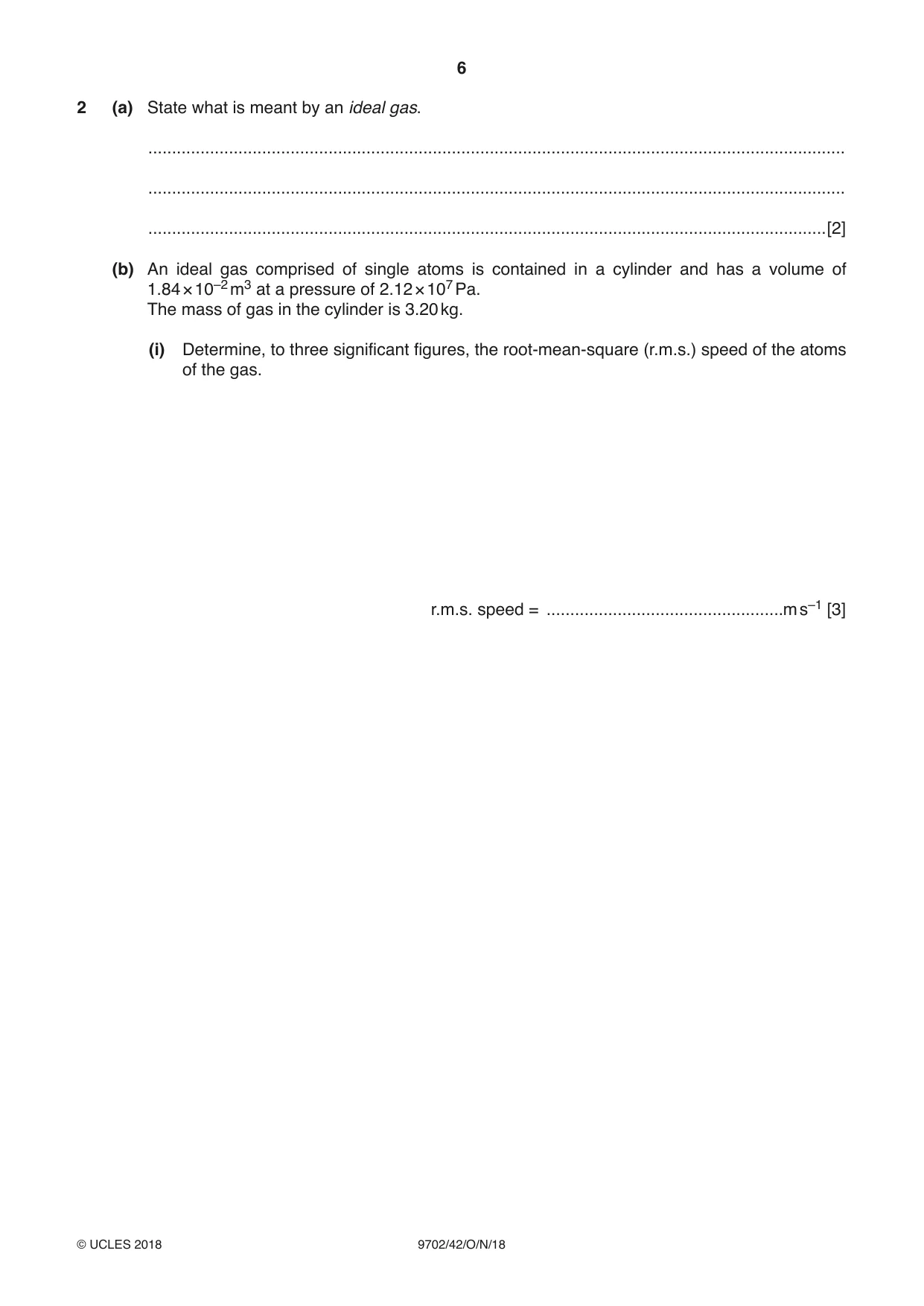 Cambridge A Level Physics 9702 2018 Oct/Nov Paper 4 · Variant 2 question paper, page 6 of 28