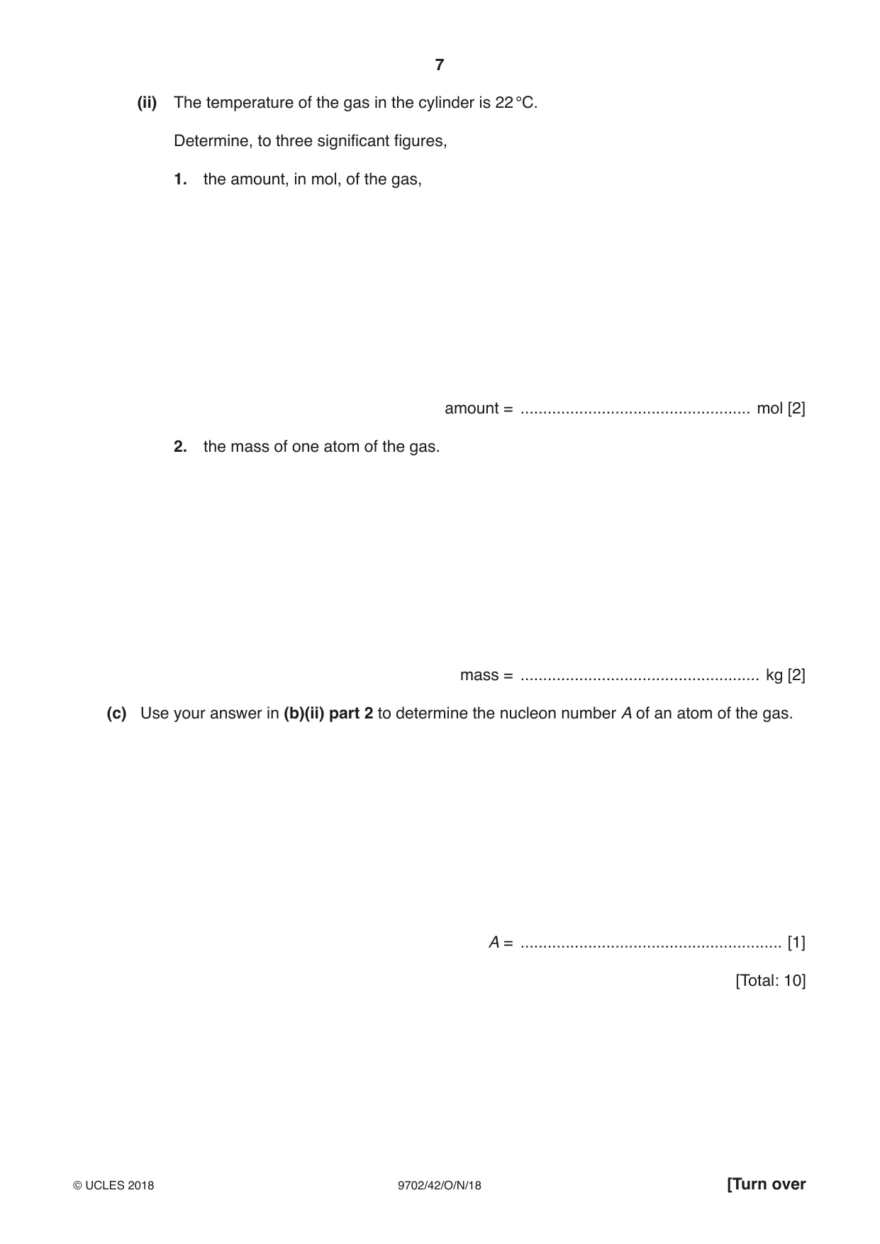 Cambridge A Level Physics 9702 2018 Oct/Nov Paper 4 · Variant 2 question paper, page 7 of 28