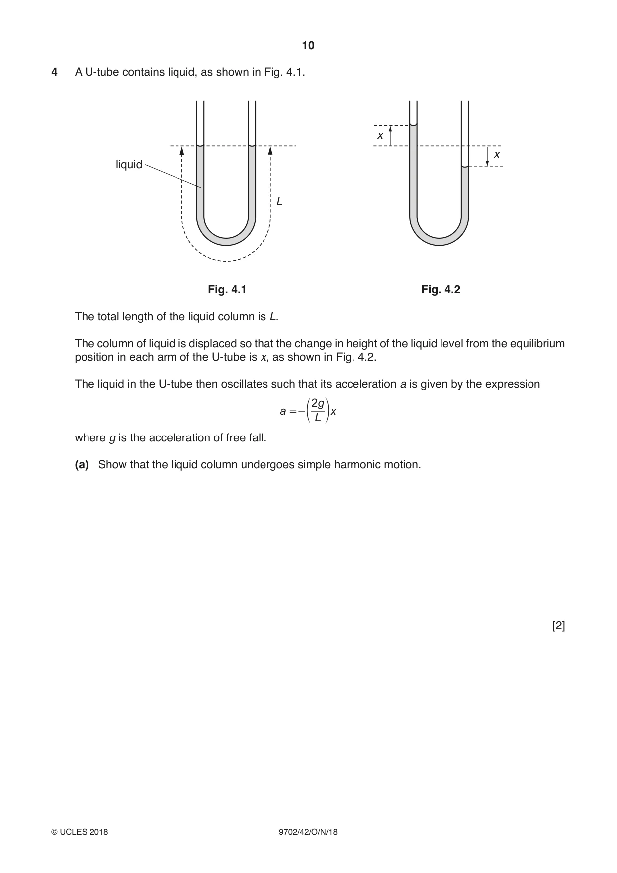 Cambridge A Level Physics 9702 2018 Oct/Nov Paper 4 · Variant 2 question paper, page 10 of 28