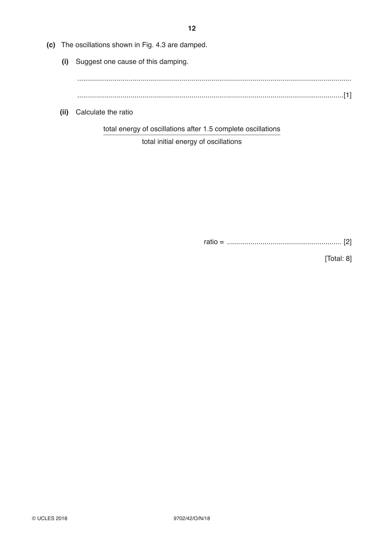 Cambridge A Level Physics 9702 2018 Oct/Nov Paper 4 · Variant 2 question paper, page 12 of 28