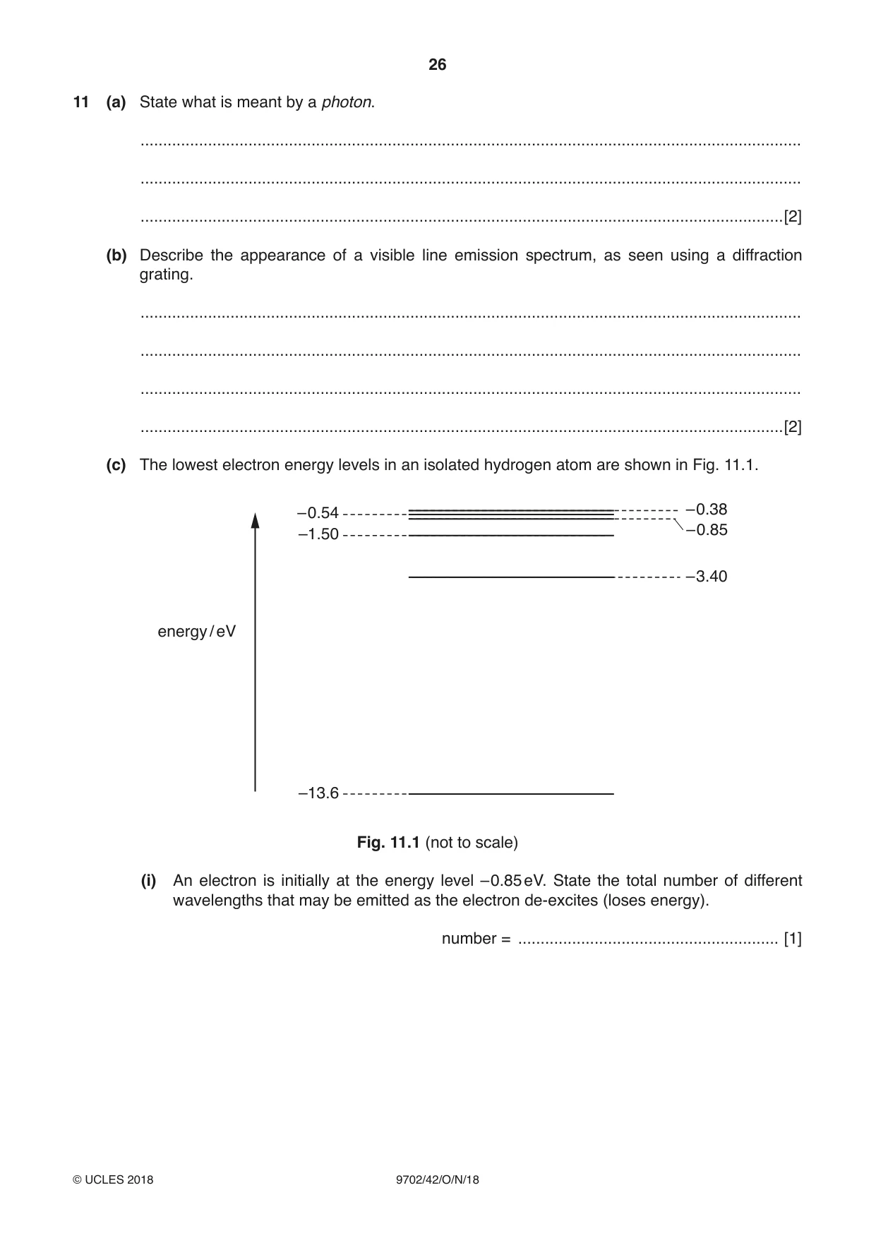 Cambridge A Level Physics 9702 2018 Oct/Nov Paper 4 · Variant 2 question paper, page 26 of 28