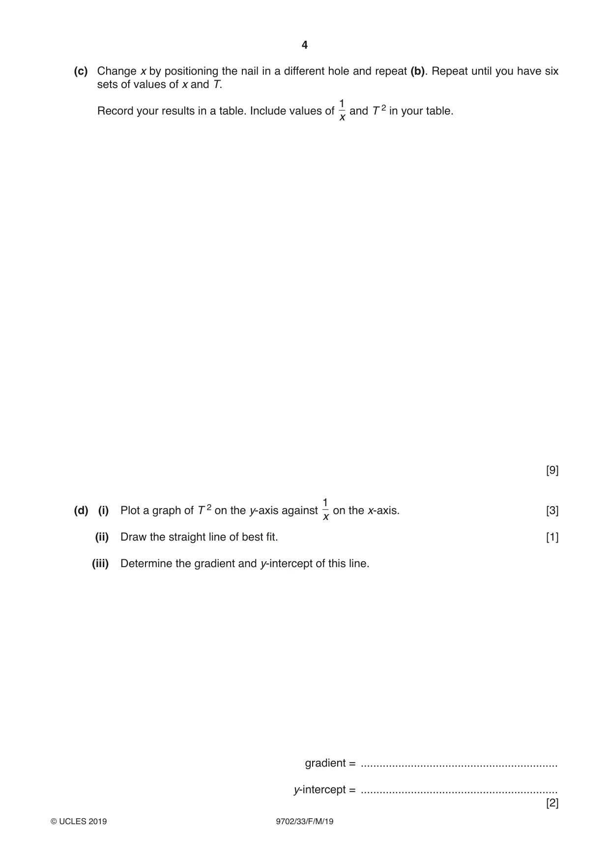Cambridge A Level Physics 9702 2019 Feb/March Paper 3 · Variant 3 question paper, page 4 of 12