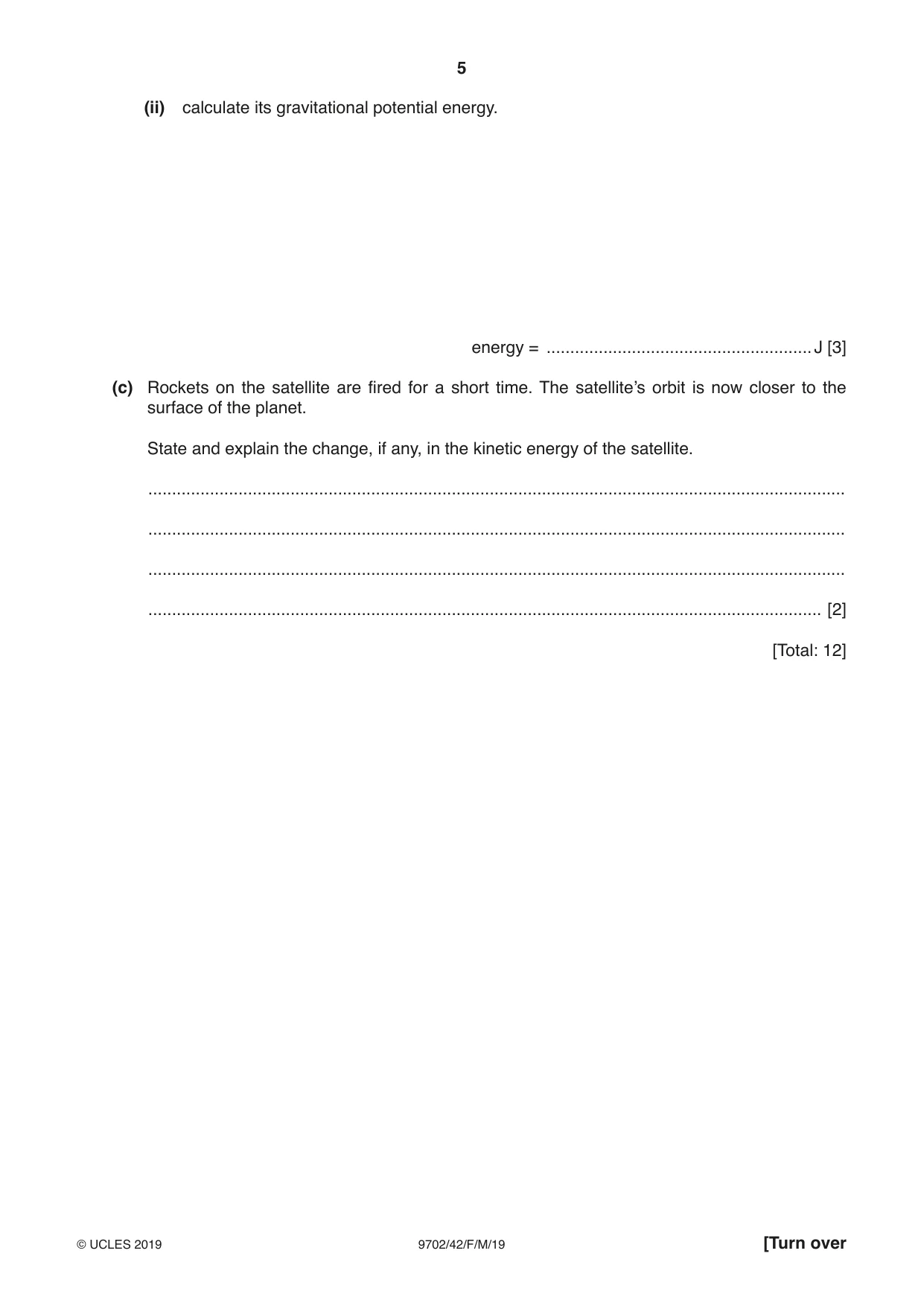 Cambridge A Level Physics 9702 2019 Feb/March Paper 4 · Variant 2 question paper, page 5 of 24