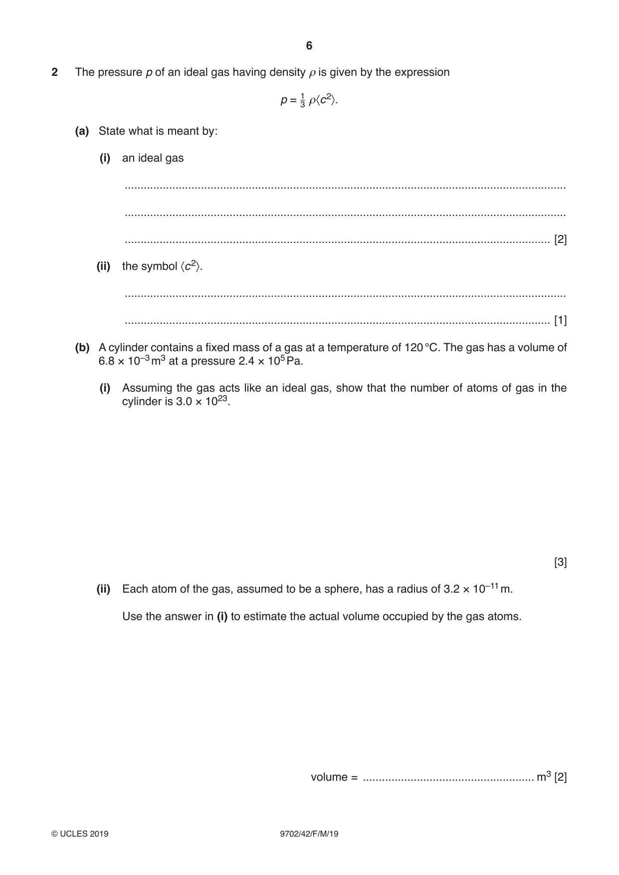 Cambridge A Level Physics 9702 2019 Feb/March Paper 4 · Variant 2 question paper, page 6 of 24