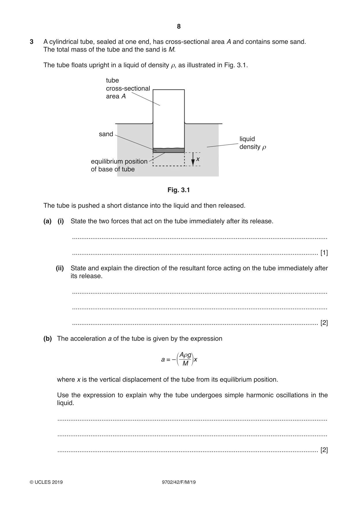 Cambridge A Level Physics 9702 2019 Feb/March Paper 4 · Variant 2 question paper, page 8 of 24