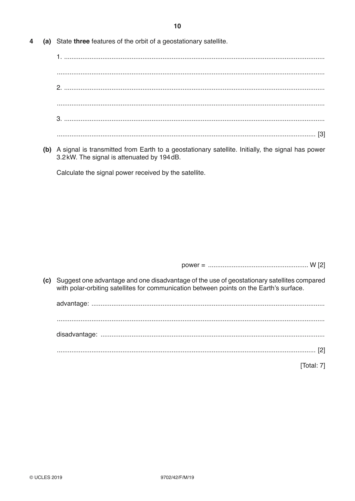 Cambridge A Level Physics 9702 2019 Feb/March Paper 4 · Variant 2 question paper, page 10 of 24