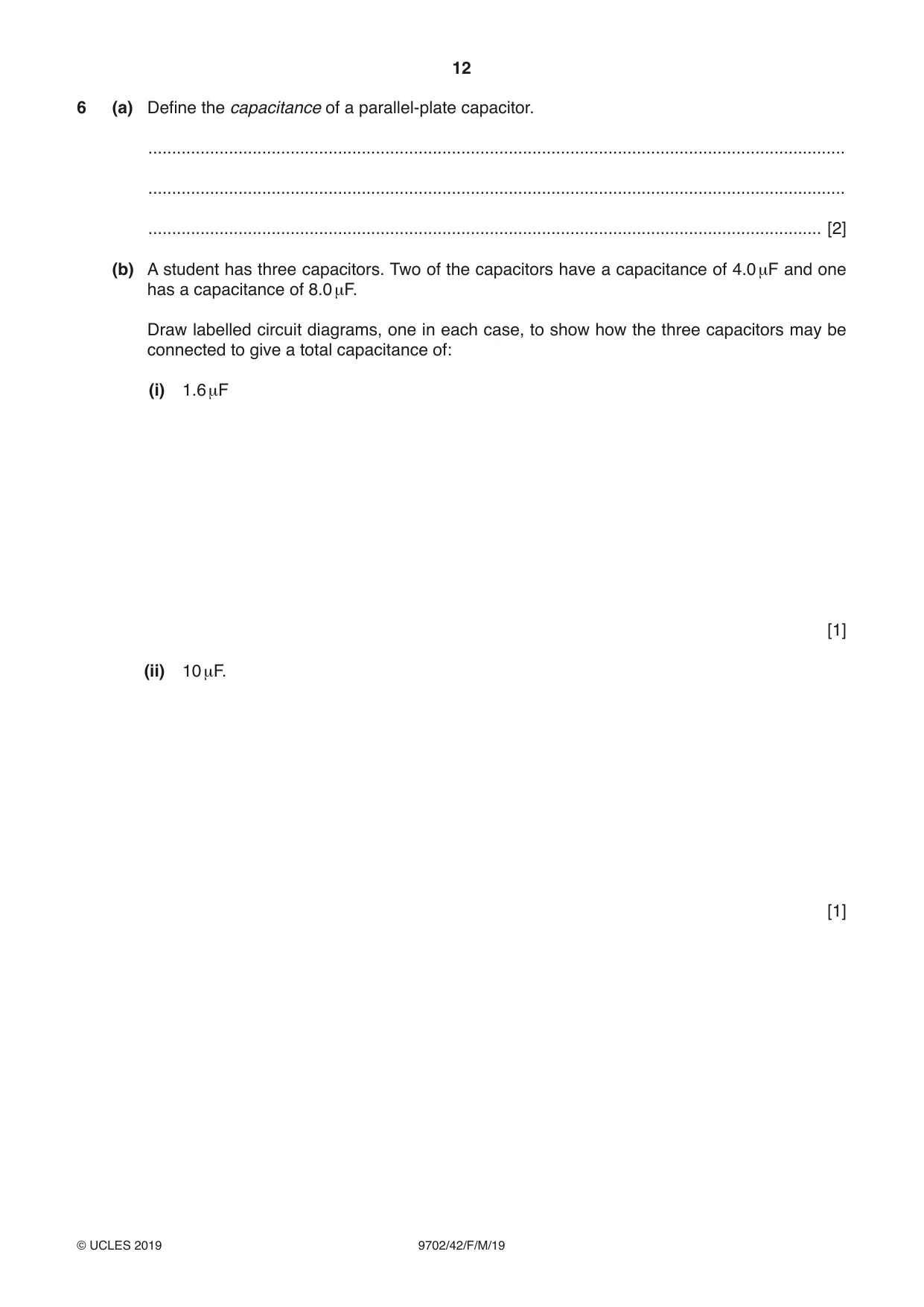 Cambridge A Level Physics 9702 2019 Feb/March Paper 4 · Variant 2 question paper, page 12 of 24