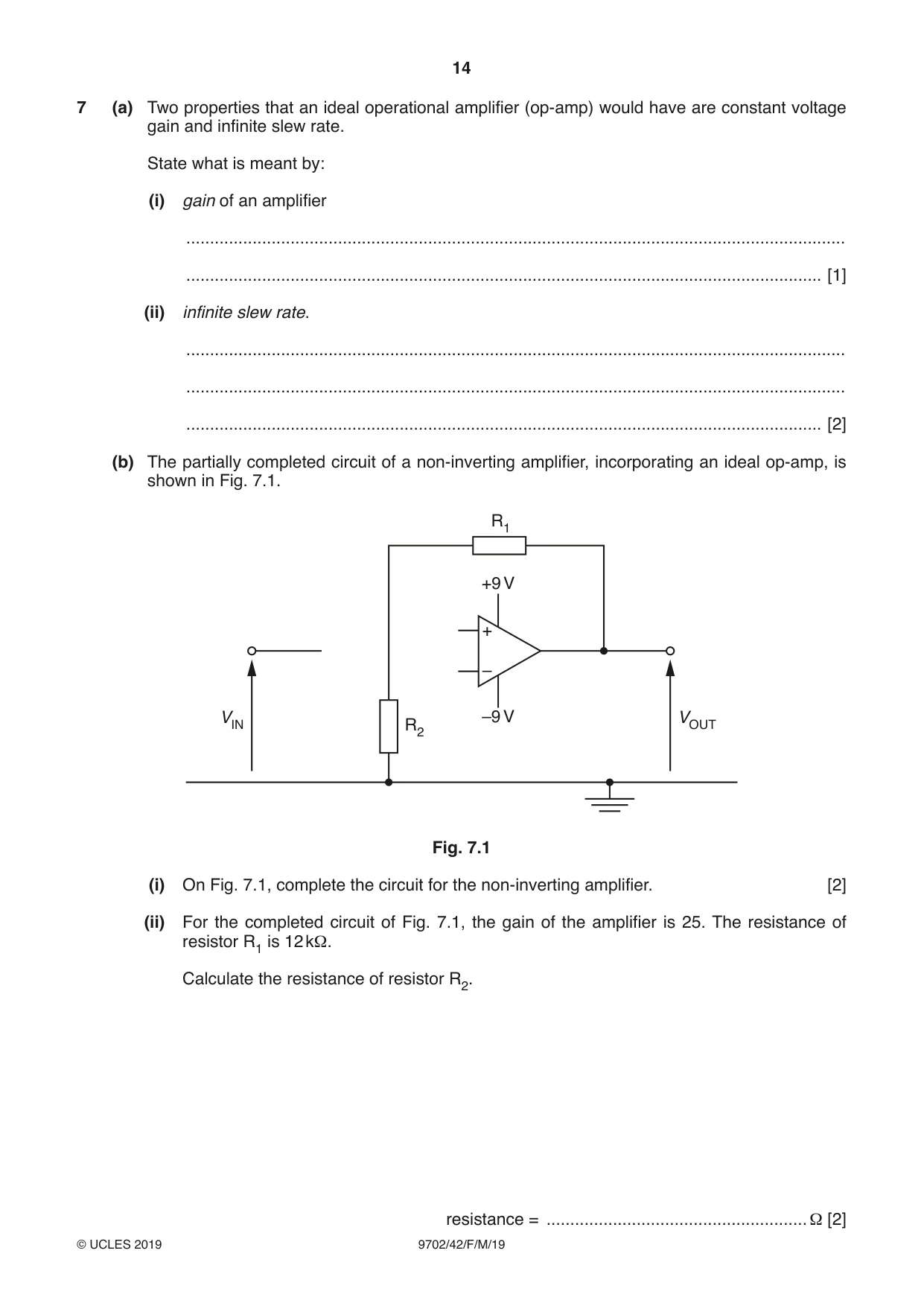 Cambridge A Level Physics 9702 2019 Feb/March Paper 4 · Variant 2 question paper, page 14 of 24