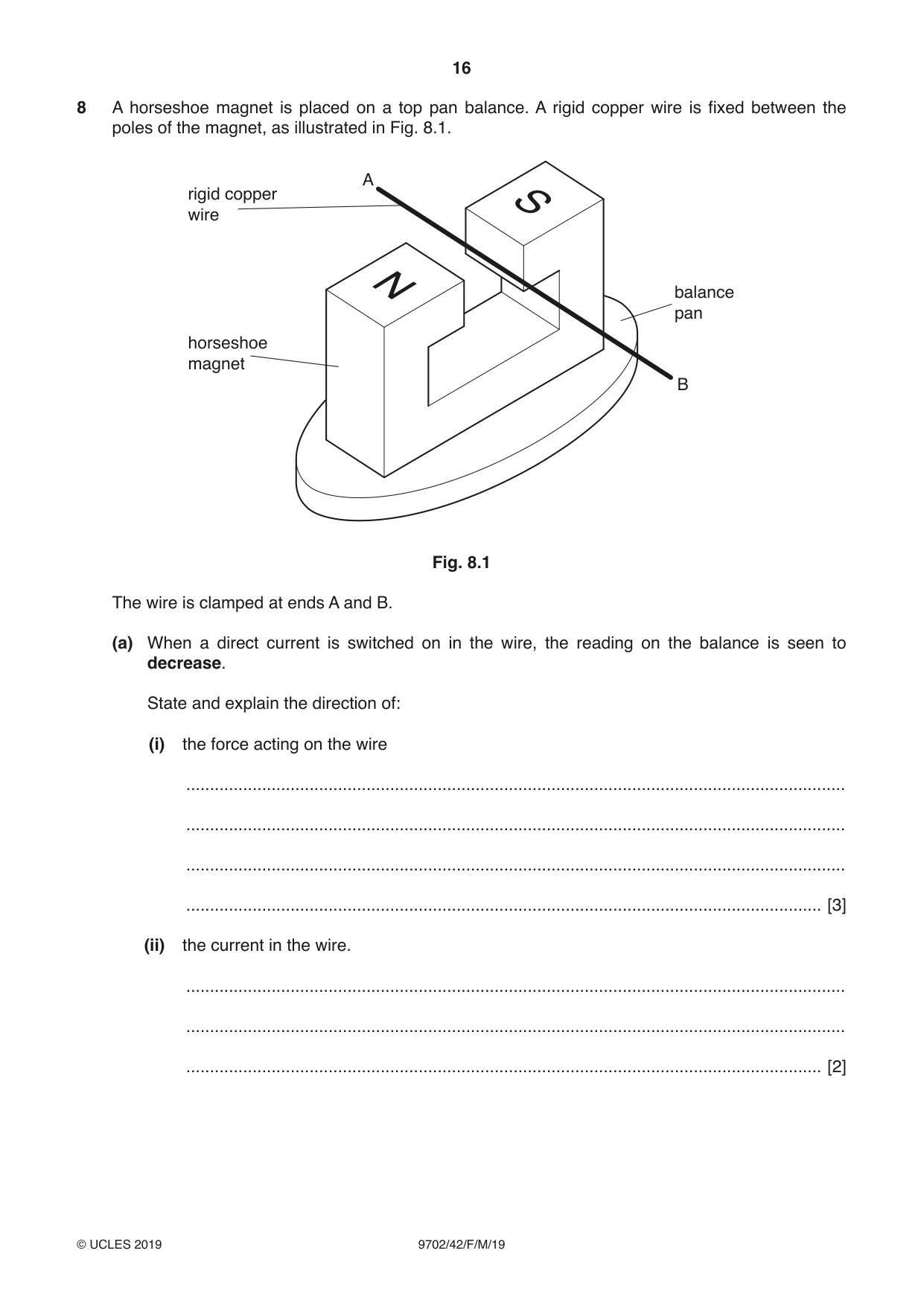 Cambridge A Level Physics 9702 2019 Feb/March Paper 4 · Variant 2 question paper, page 16 of 24
