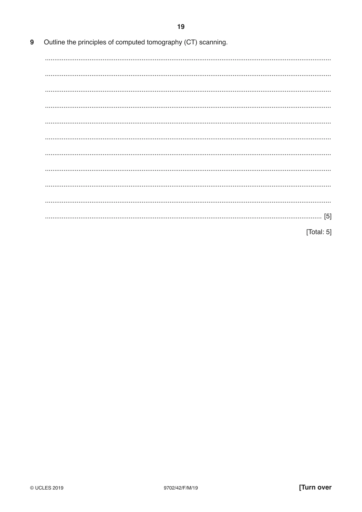 Cambridge A Level Physics 9702 2019 Feb/March Paper 4 · Variant 2 question paper, page 19 of 24