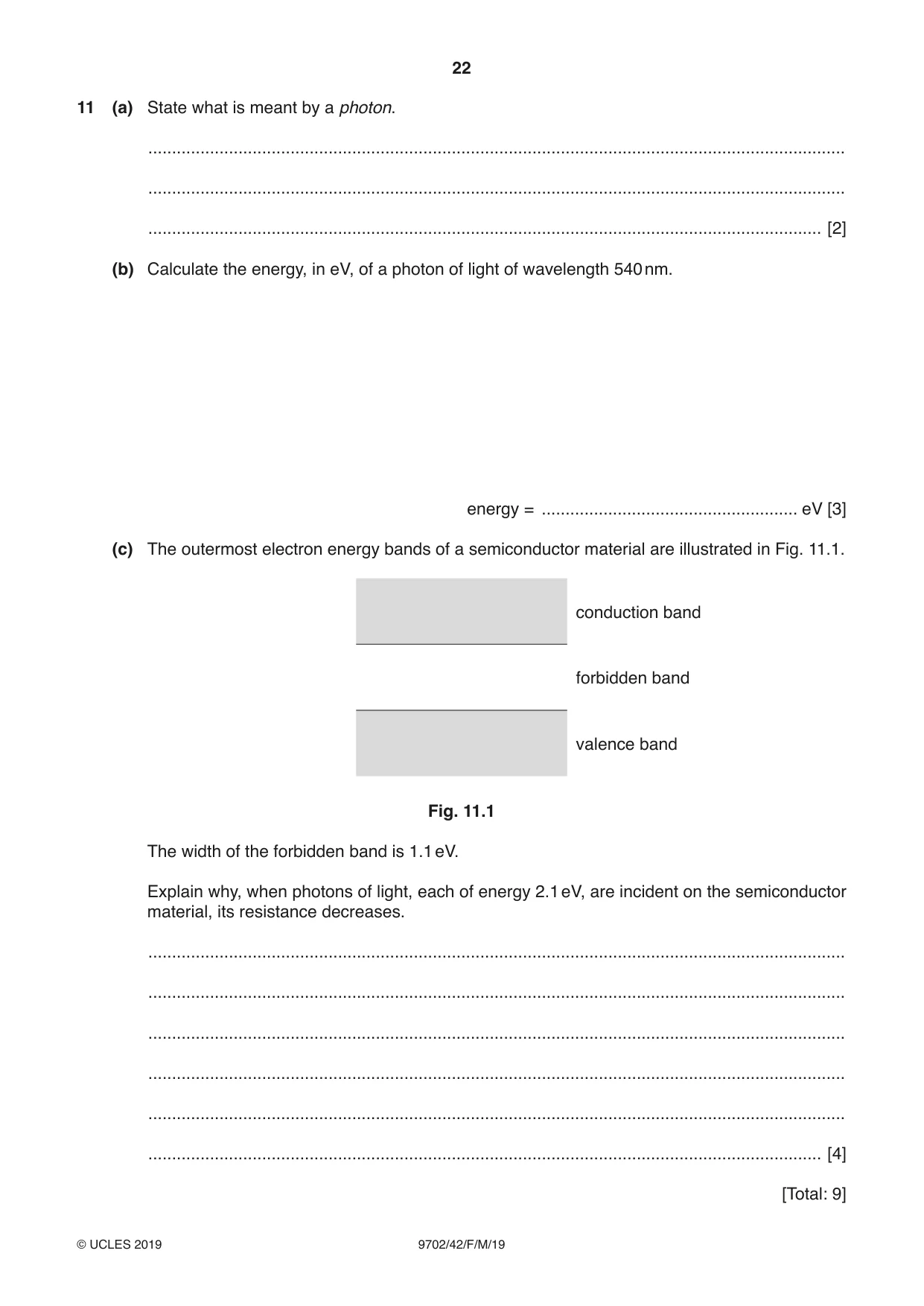 Cambridge A Level Physics 9702 2019 Feb/March Paper 4 · Variant 2 question paper, page 22 of 24