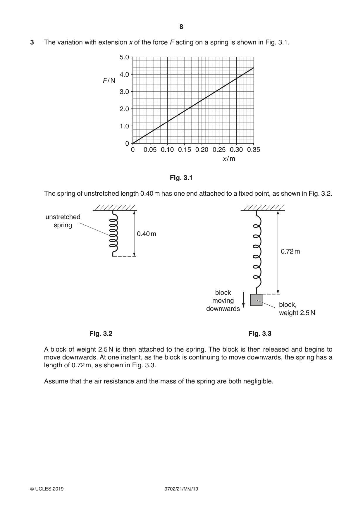 Cambridge A Level Physics 9702 2019 May/June Paper 2 · Variant 1 question paper, page 8 of 16