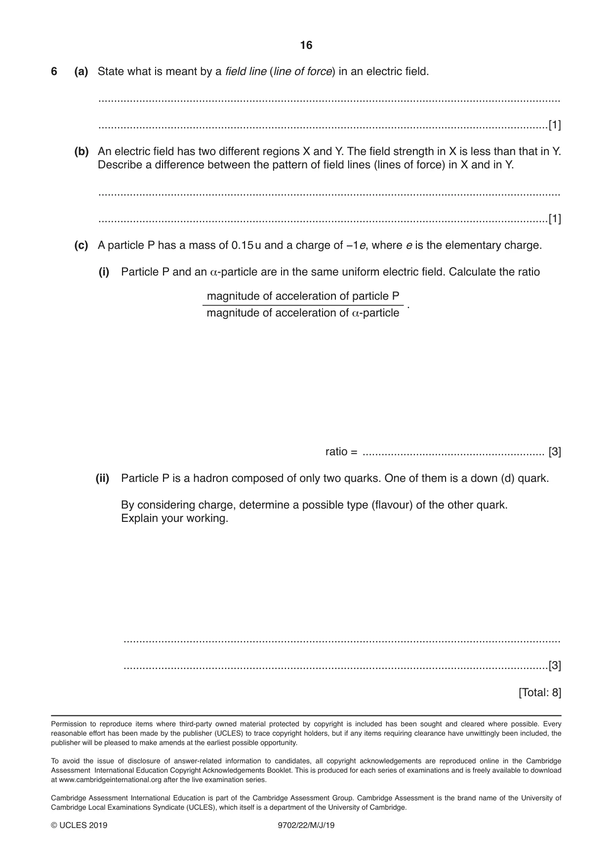 Cambridge A Level Physics 9702 2019 May/June Paper 2 · Variant 2 question paper, page 16 of 16