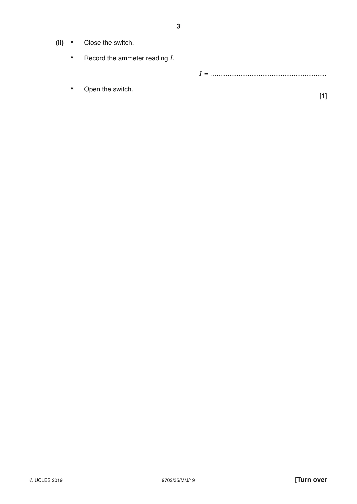 Cambridge A Level Physics 9702 2019 May/June Paper 3 · Variant 5 question paper, page 3 of 12