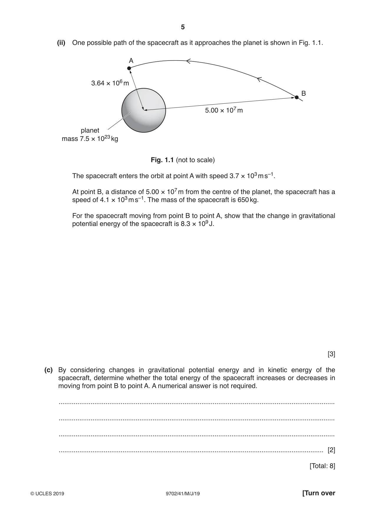 Cambridge A Level Physics 9702 2019 May/June Paper 4 · Variant 1 question paper, page 5 of 28