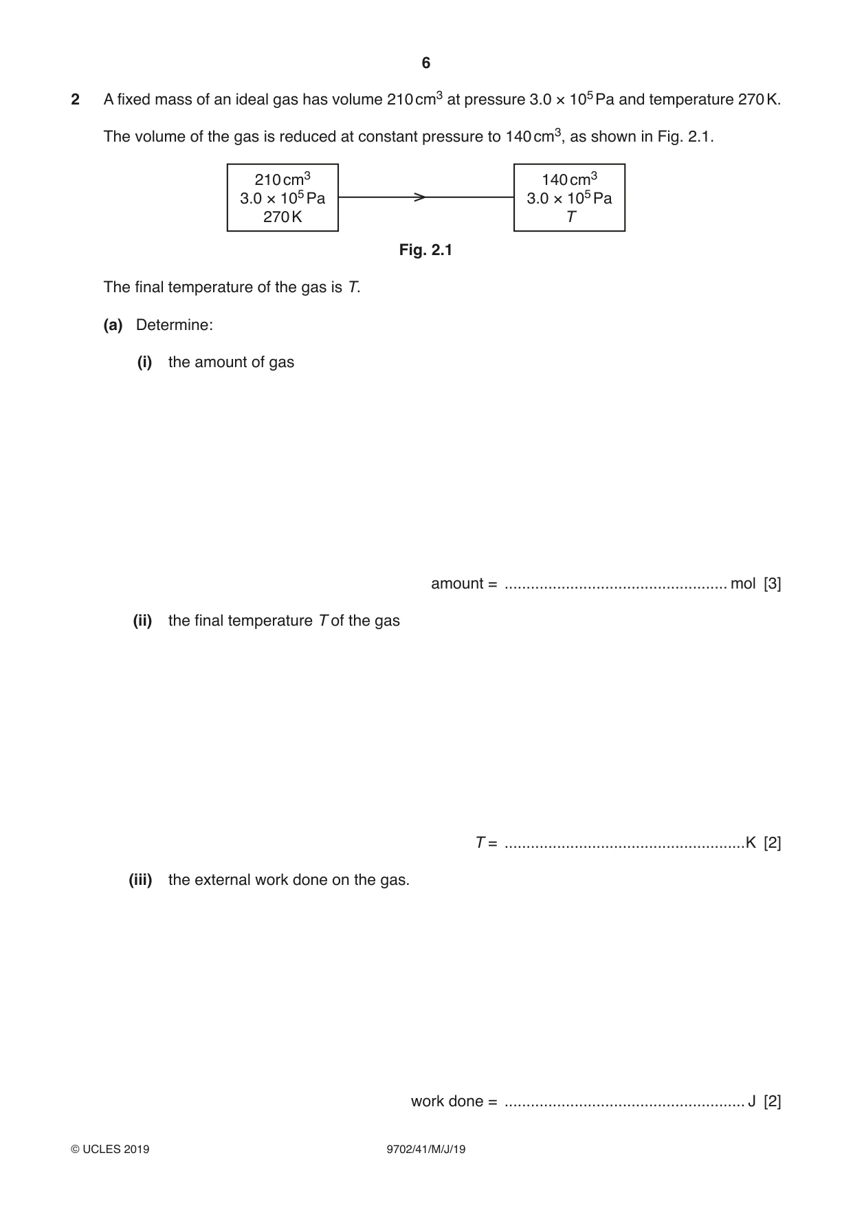 Cambridge A Level Physics 9702 2019 May/June Paper 4 · Variant 1 question paper, page 6 of 28