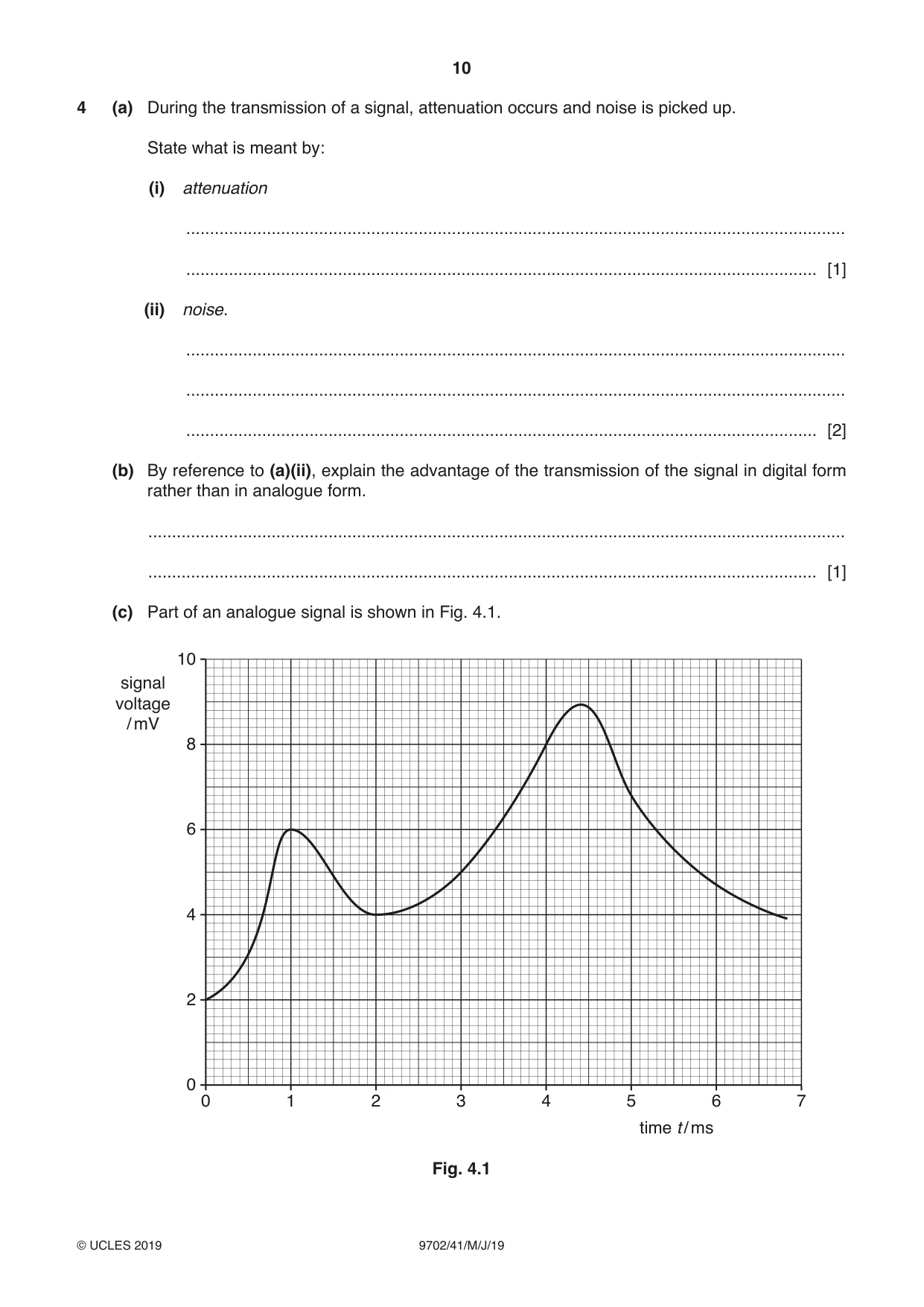 Cambridge A Level Physics 9702 2019 May/June Paper 4 · Variant 1 question paper, page 10 of 28