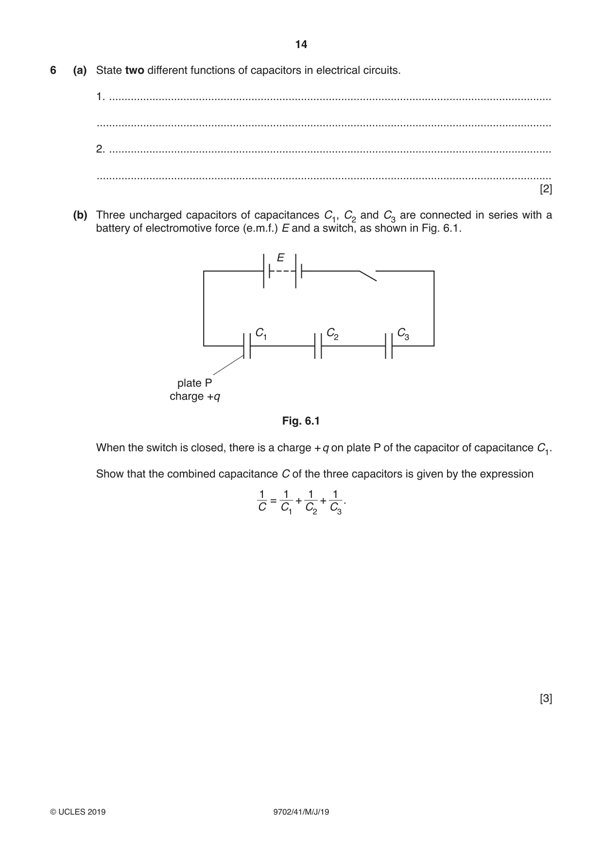 Cambridge A Level Physics 9702 2019 May/June Paper 4 · Variant 1 question paper, page 14 of 28