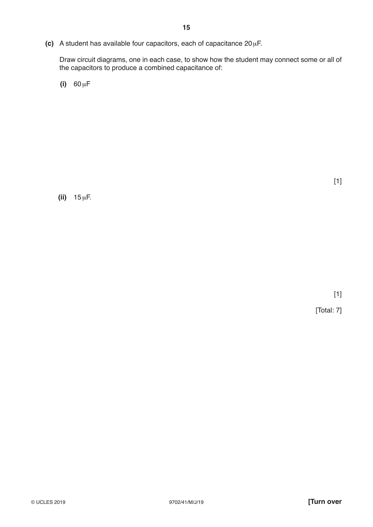 Cambridge A Level Physics 9702 2019 May/June Paper 4 · Variant 1 question paper, page 15 of 28
