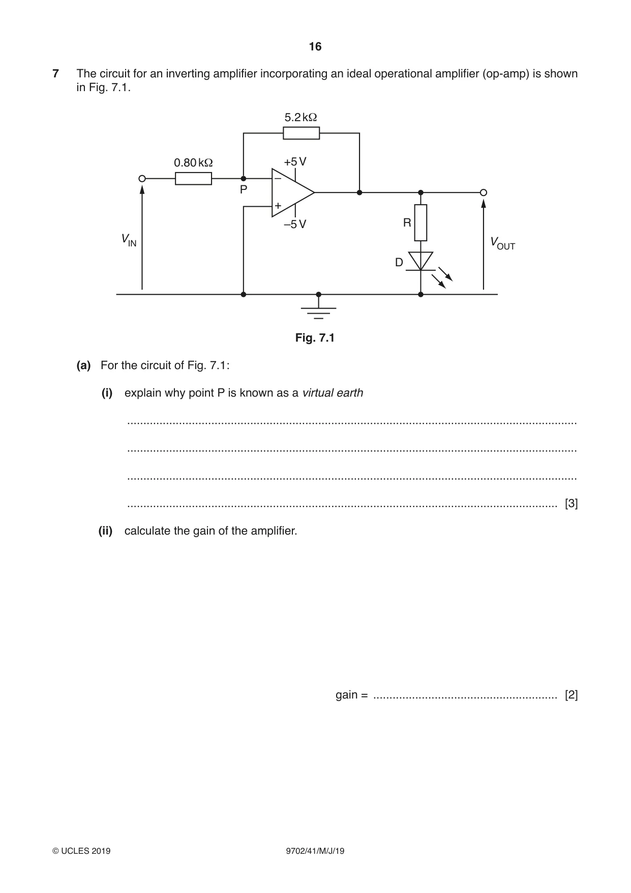 Cambridge A Level Physics 9702 2019 May/June Paper 4 · Variant 1 question paper, page 16 of 28