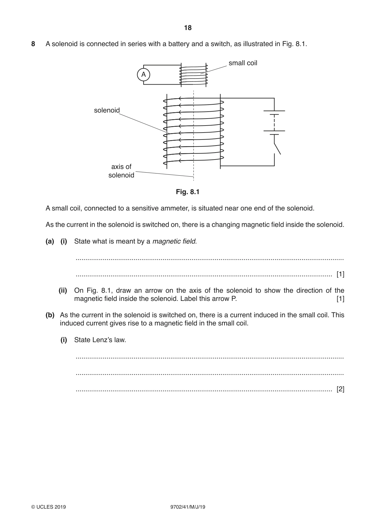 Cambridge A Level Physics 9702 2019 May/June Paper 4 · Variant 1 question paper, page 18 of 28