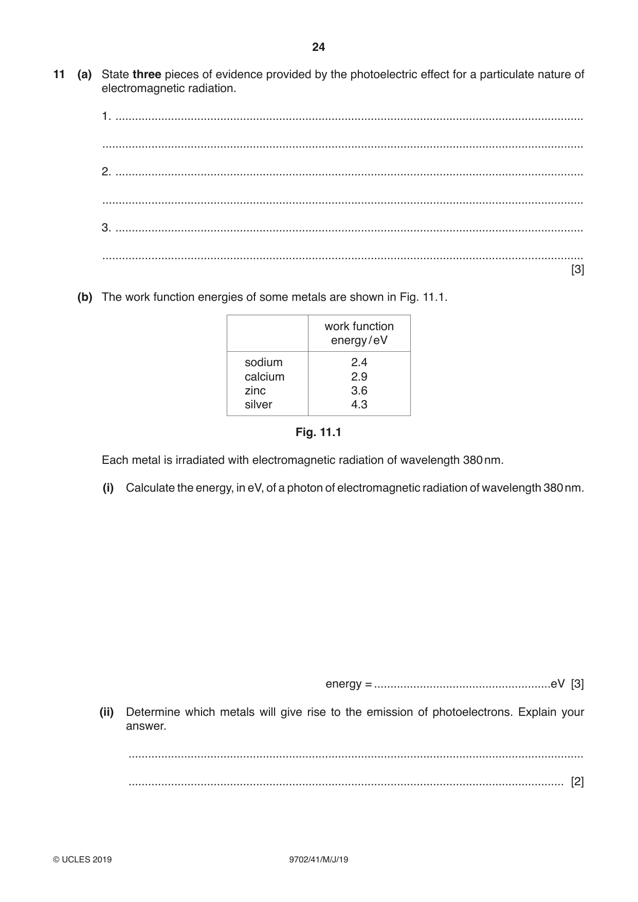 Cambridge A Level Physics 9702 2019 May/June Paper 4 · Variant 1 question paper, page 24 of 28