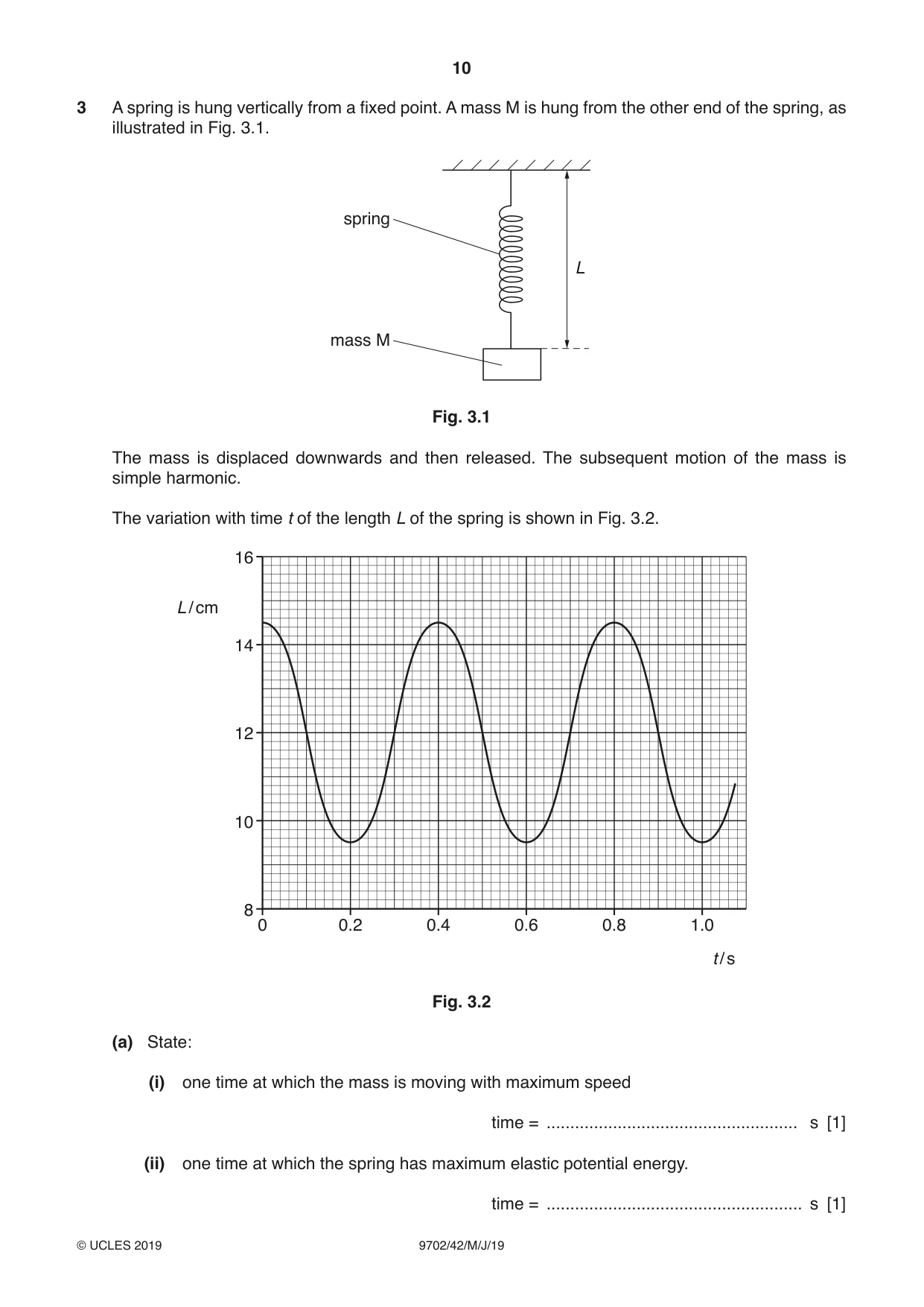 Cambridge A Level Physics 9702 2019 May/June Paper 4 · Variant 2 question paper, page 10 of 28