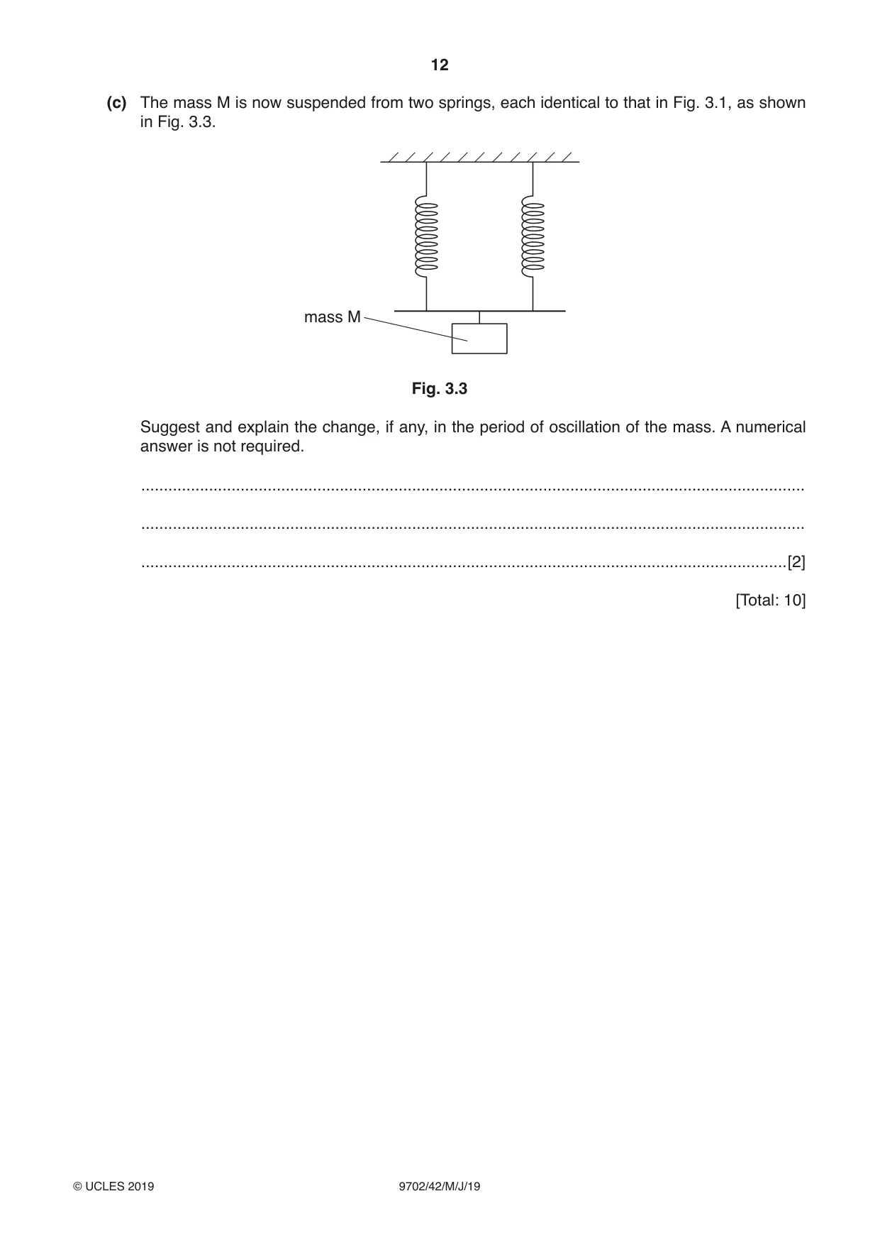 Cambridge A Level Physics 9702 2019 May/June Paper 4 · Variant 2 question paper, page 12 of 28