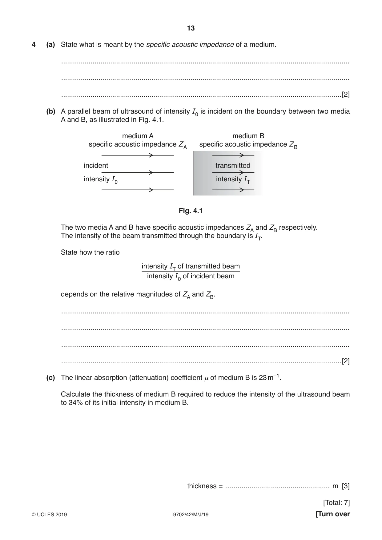Cambridge A Level Physics 9702 2019 May/June Paper 4 · Variant 2 question paper, page 13 of 28